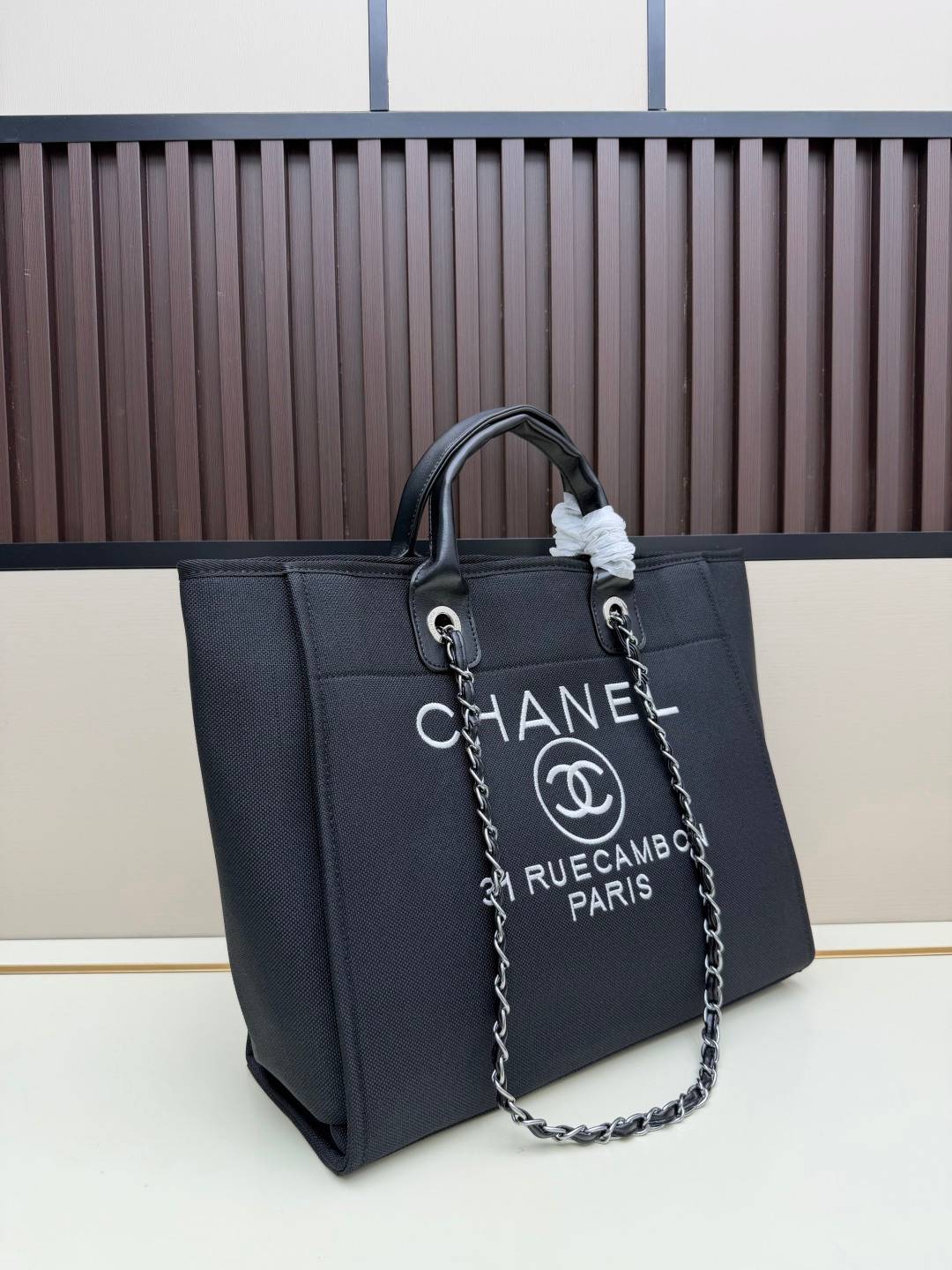 シャネル CHANEL マトラッセ チェーンショルダーバッグ キャンバス ブラック ゴールド金具 レディース - 画像 15