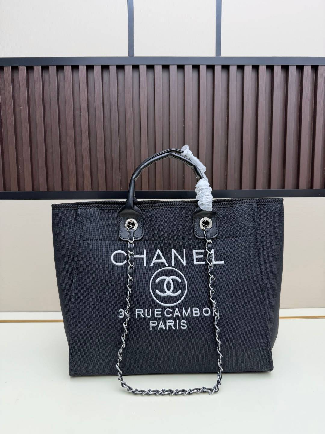 シャネル CHANEL マトラッセ チェーンショルダーバッグ キャンバス ブラック ゴールド金具 レディース - 画像 17