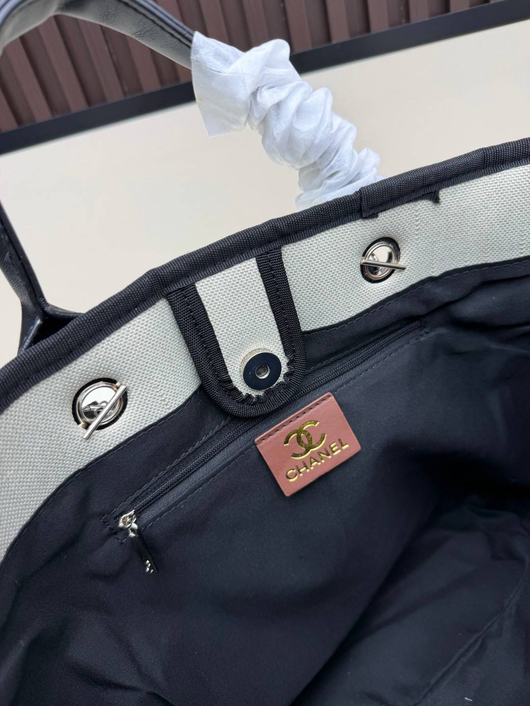 シャネル CHANEL マトラッセ チェーンショルダーバッグ キャンバス ブラック ゴールド金具 レディース - 画像 18