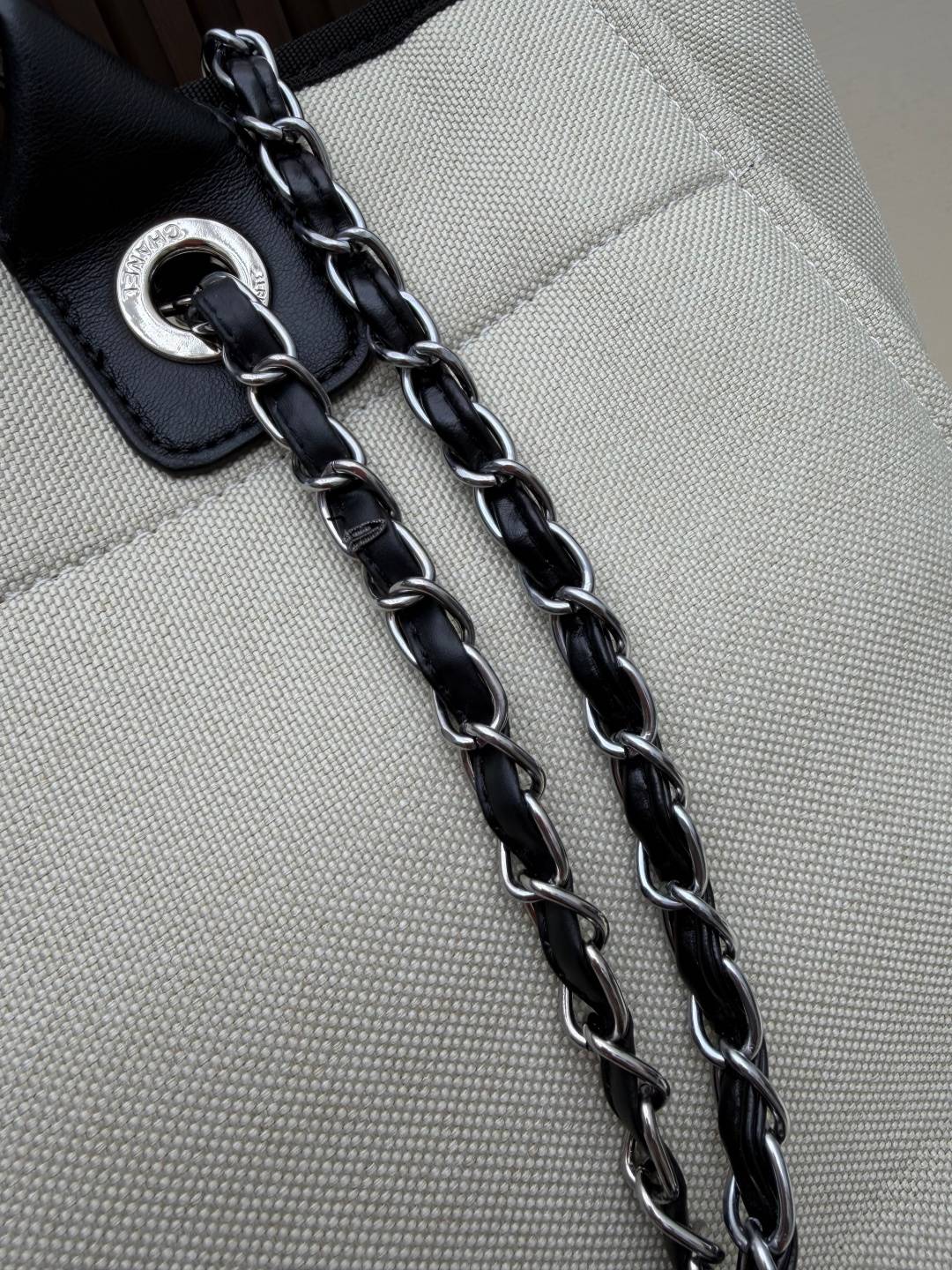 シャネル CHANEL マトラッセ チェーンショルダーバッグ キャンバス ブラック ゴールド金具 レディース - 画像 20