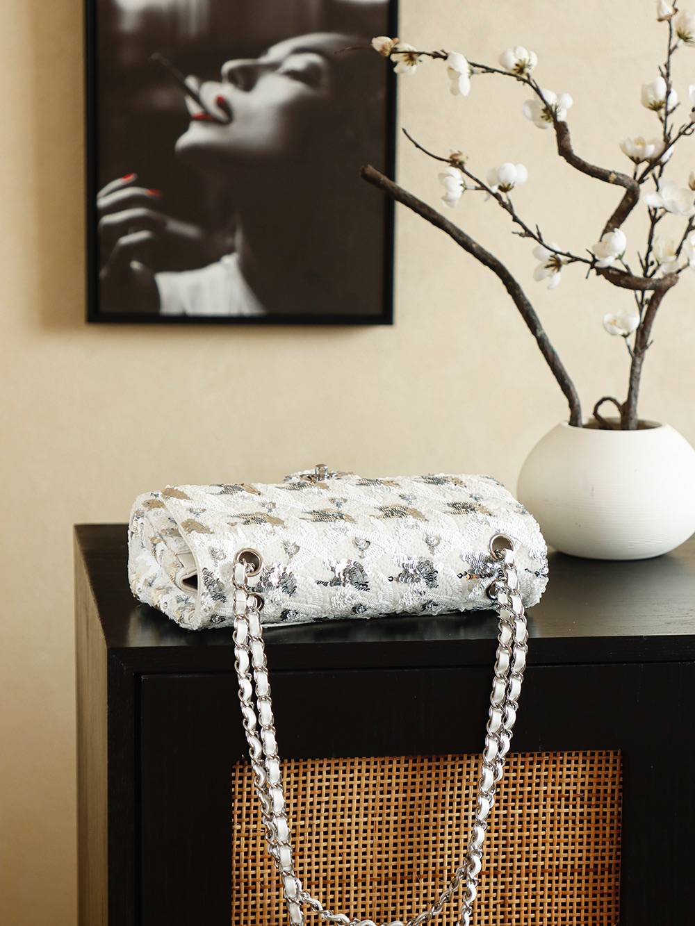 シャネル CHANEL マトラッセ フラップバッグ ブラック プッシュロック ゴールド金具 シルバー金具 ミラー付き レ - 画像 6