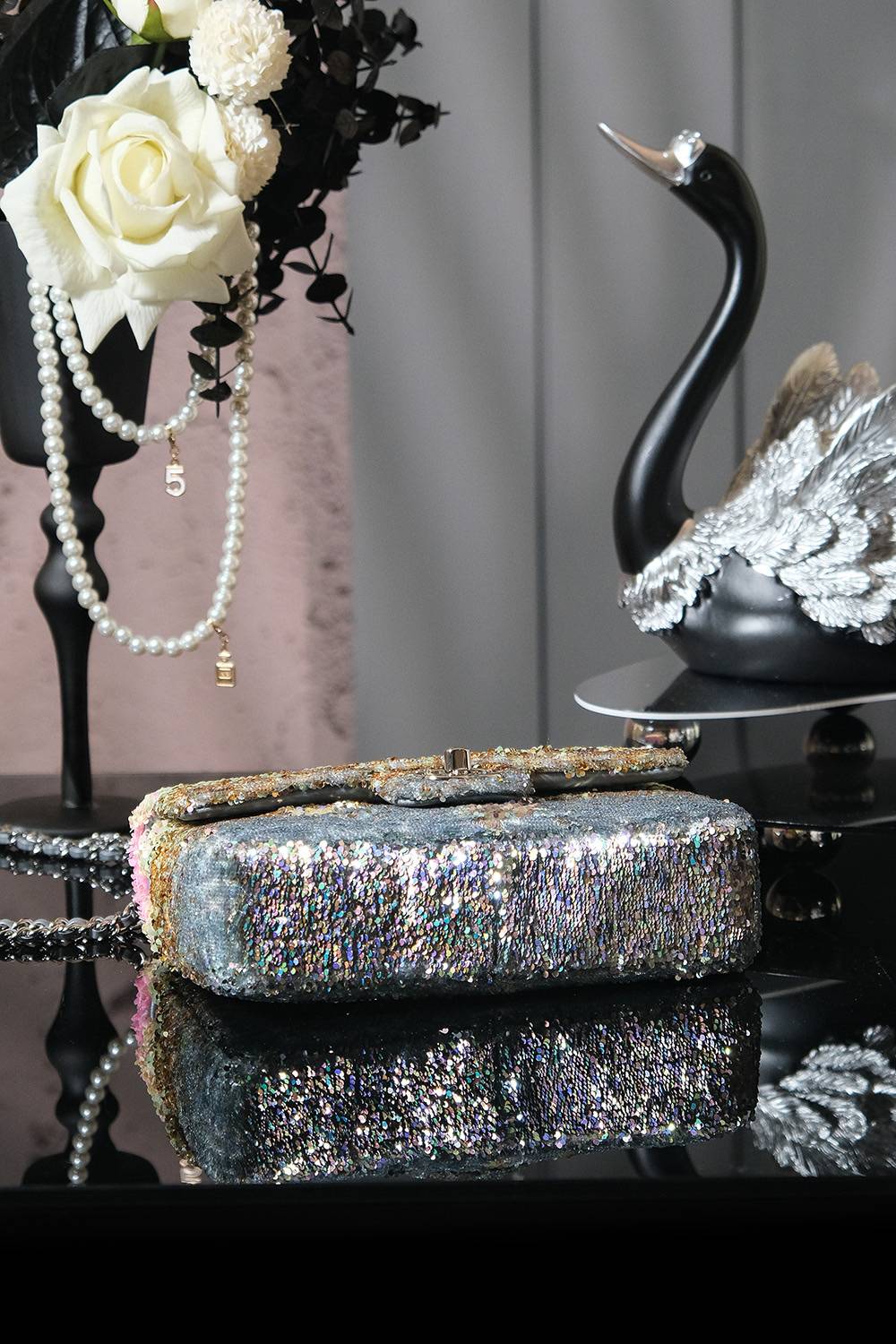 シャネル CHANEL マトラッセ チェーンショルダーバッグ キャビアスキン ゴールド金具 ワンポイント レディース - 画像 5