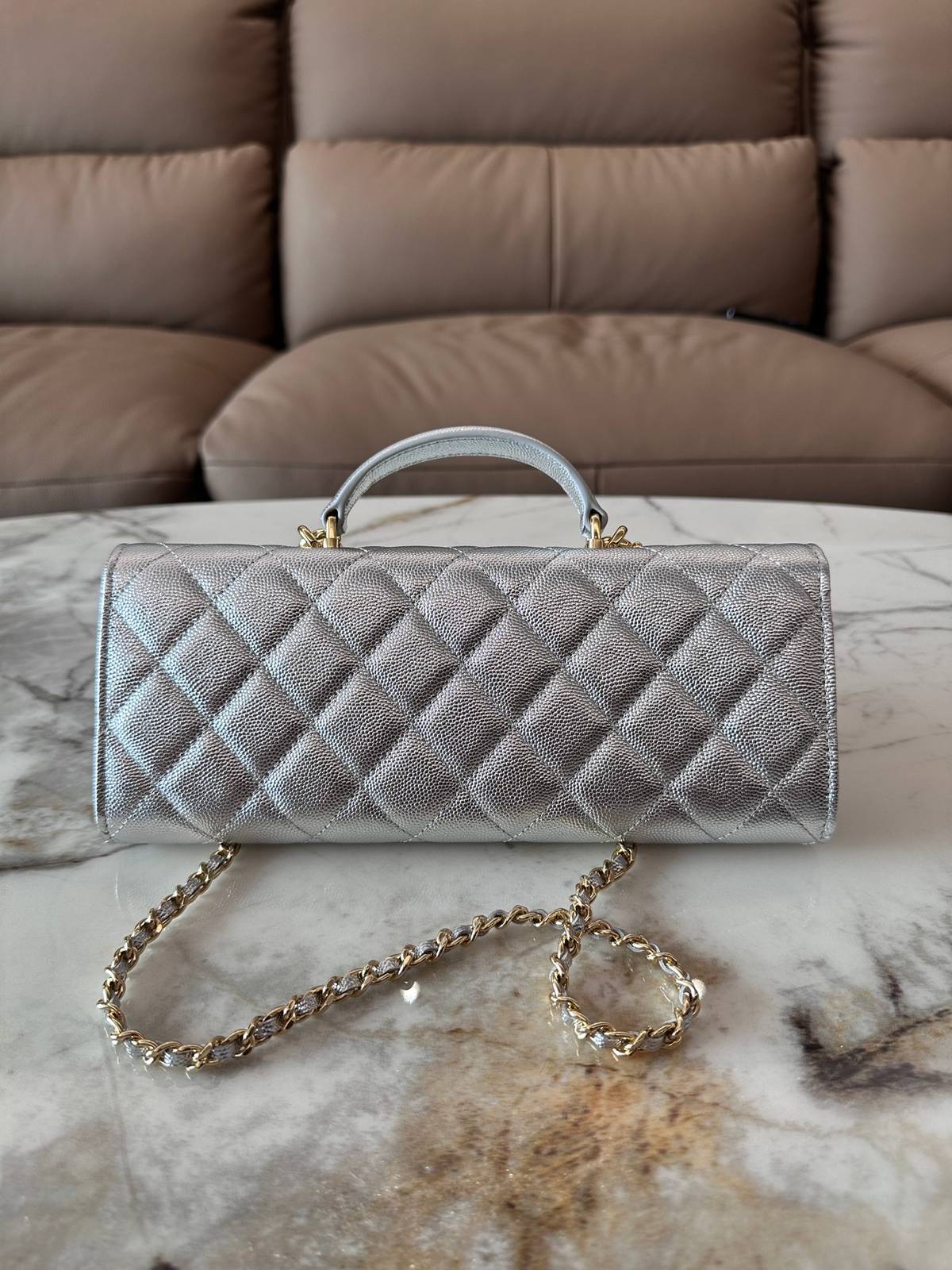 シャネル CHANEL マトラッセ チェーンショルダーバッグ キャビアスキン ゴールド金具 レディース ブラック ベージ - 画像 18