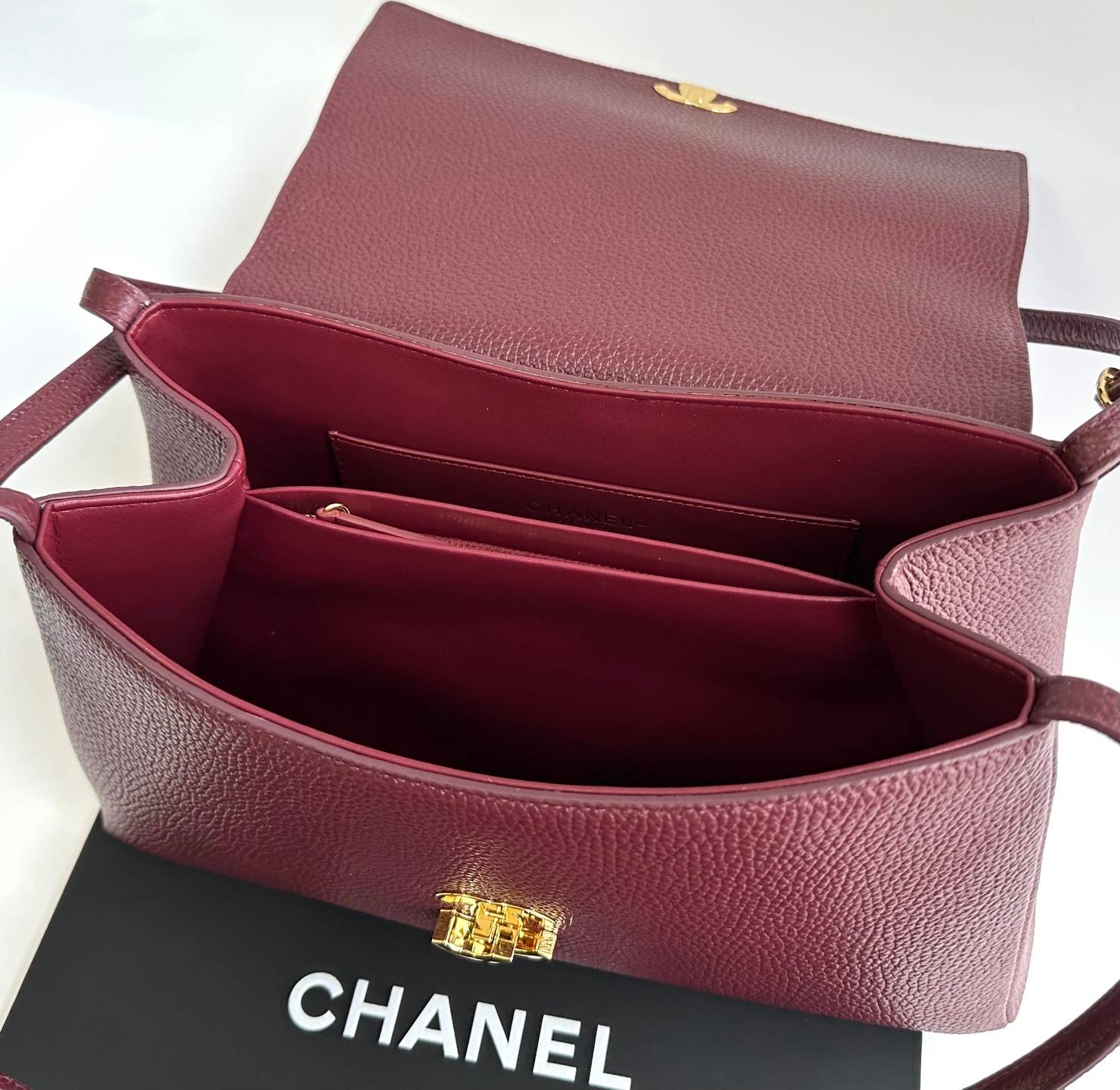 シャネル 3220 マトラッセ リッチレザー フラップバッグ ゴールド金具 ターンロック ショルダーバッグ レディース - 画像 3