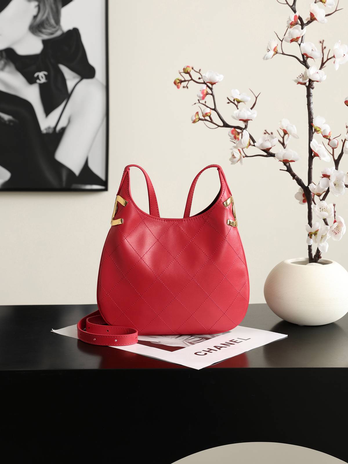 シャネル CHANEL マトラッセ ブラック キャビアスキン フラップバッグ チェーンショルダー 2WAY レディース - 画像 8