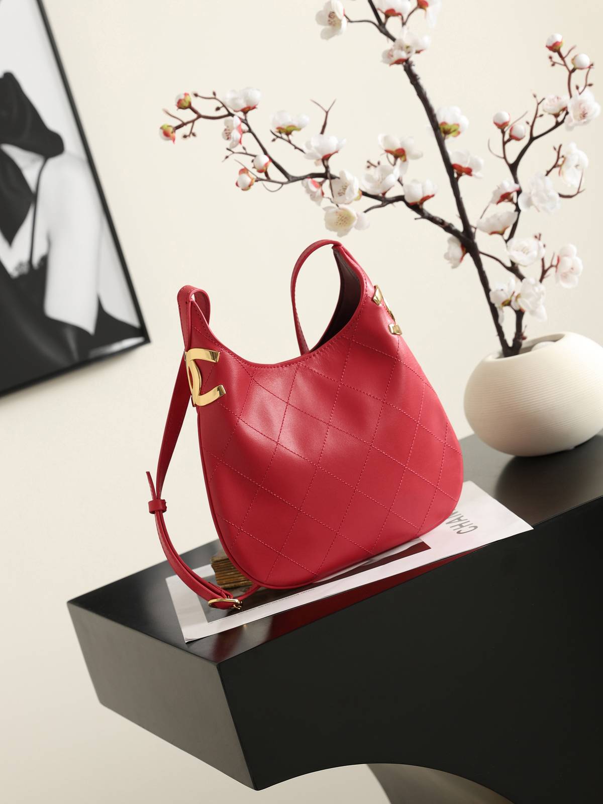 シャネル CHANEL マトラッセ ブラック キャビアスキン フラップバッグ チェーンショルダー 2WAY レディース - 画像 9