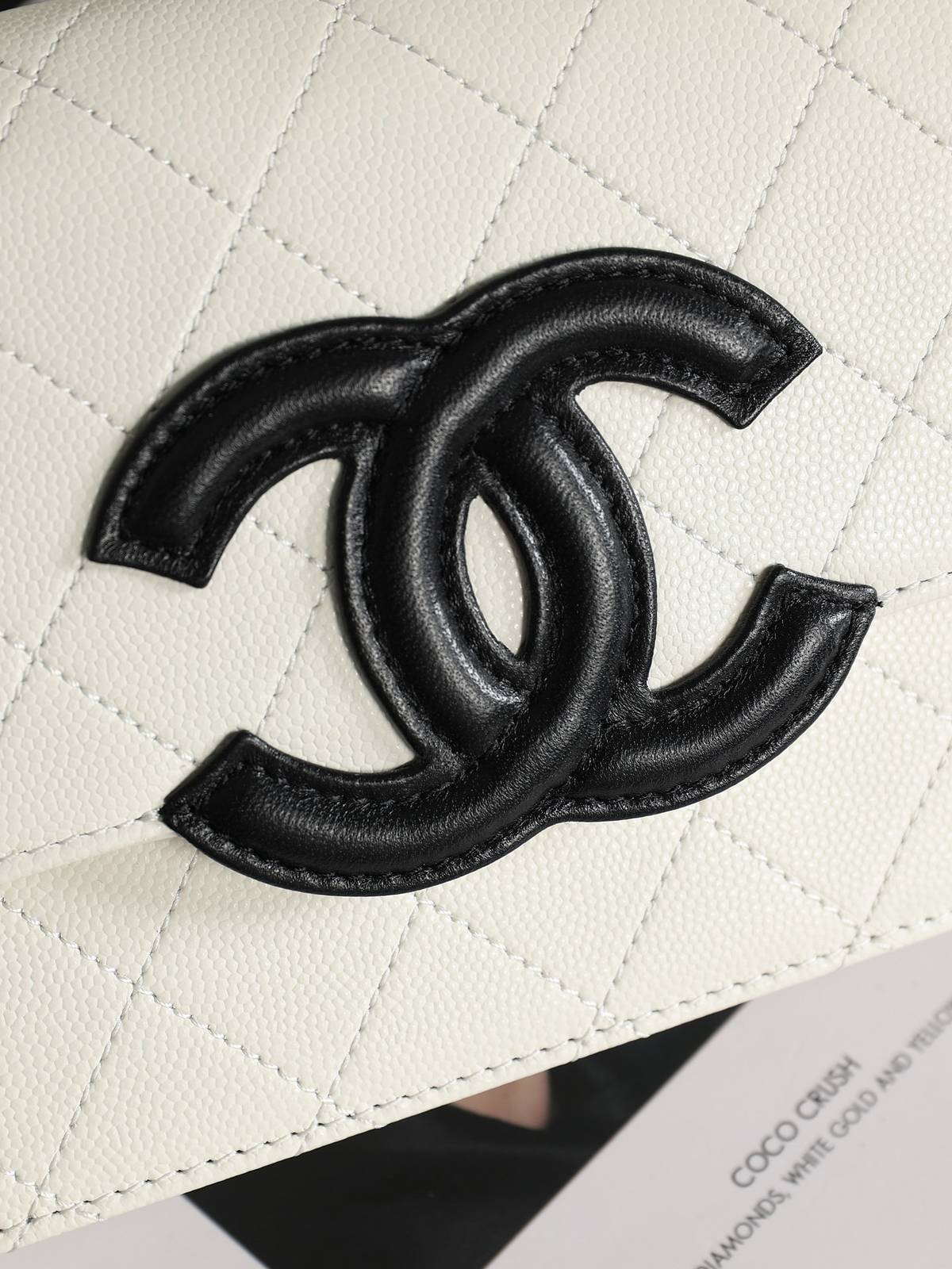 シャネル CHANEL 5455 チェーンウォレット マトラッセ キャビアスキン ゴールド金具 ブラック レディース - 画像 14