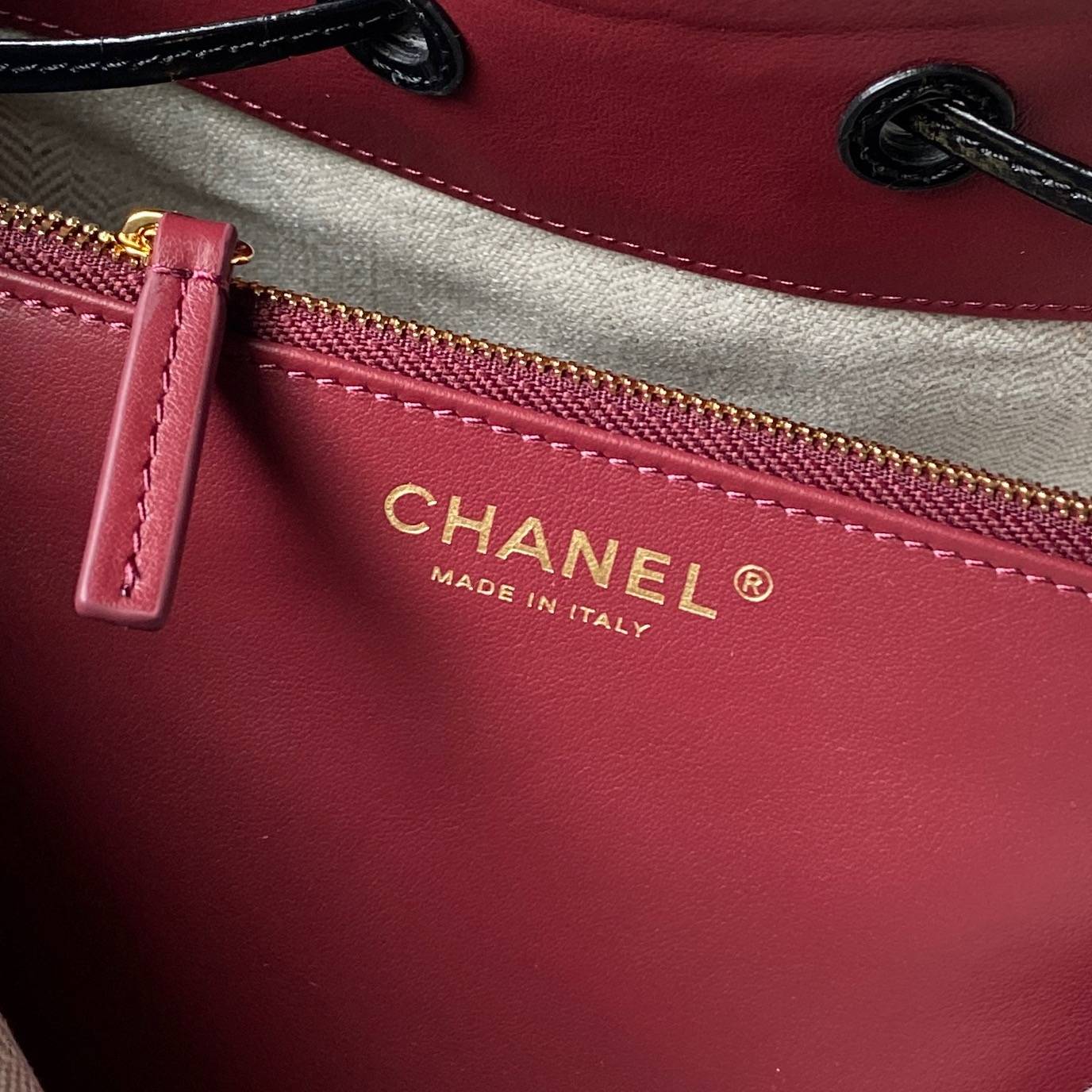 シャネル CHANEL マトラッセ ラムスキン チェーンショルダーバッグ ゴールド金具 レザー編み込みチェーン ブラック - 画像 12