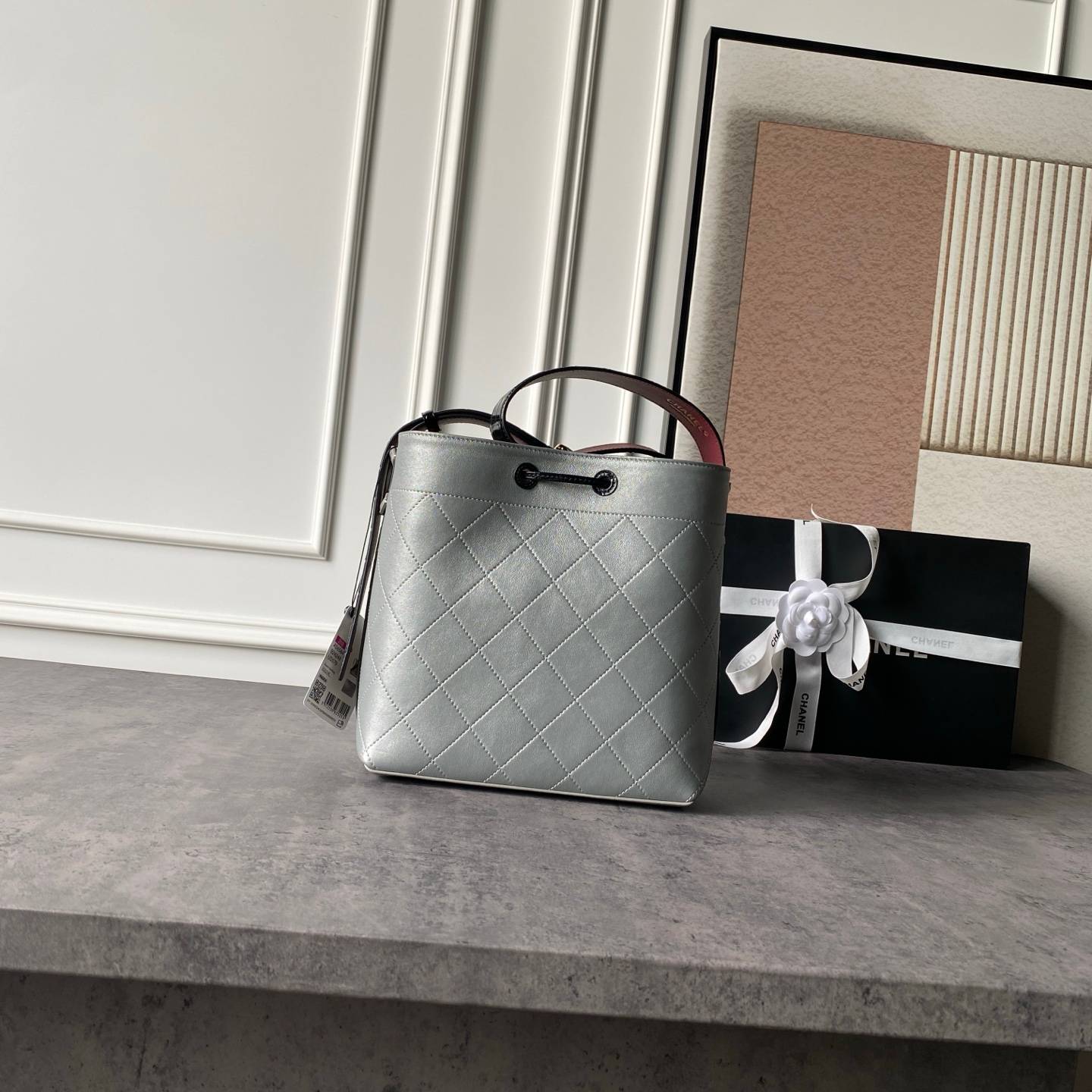 シャネル CHANEL マトラッセ ラムスキン チェーンショルダーバッグ ゴールド金具 レザー編み込みチェーン ブラック - 画像 18
