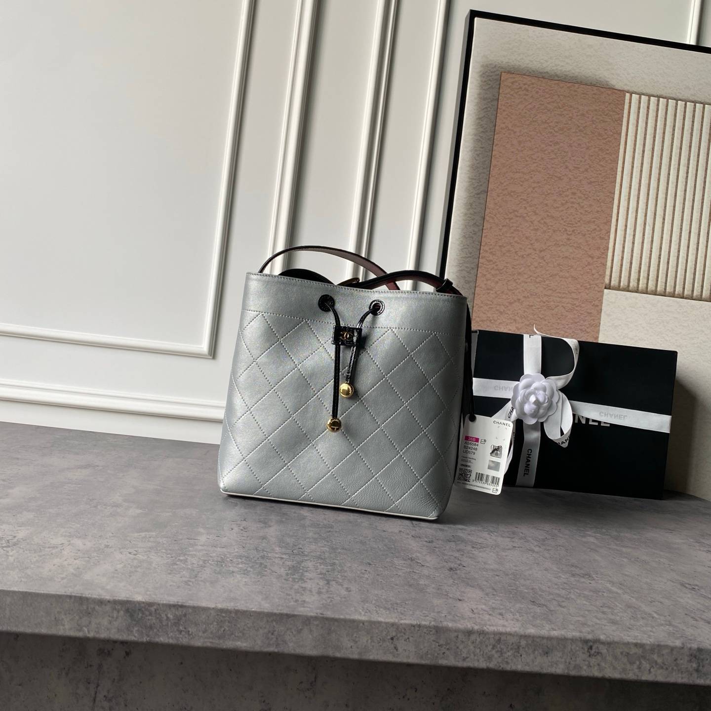 シャネル CHANEL マトラッセ ラムスキン チェーンショルダーバッグ ゴールド金具 レザー編み込みチェーン ブラック - 画像 19