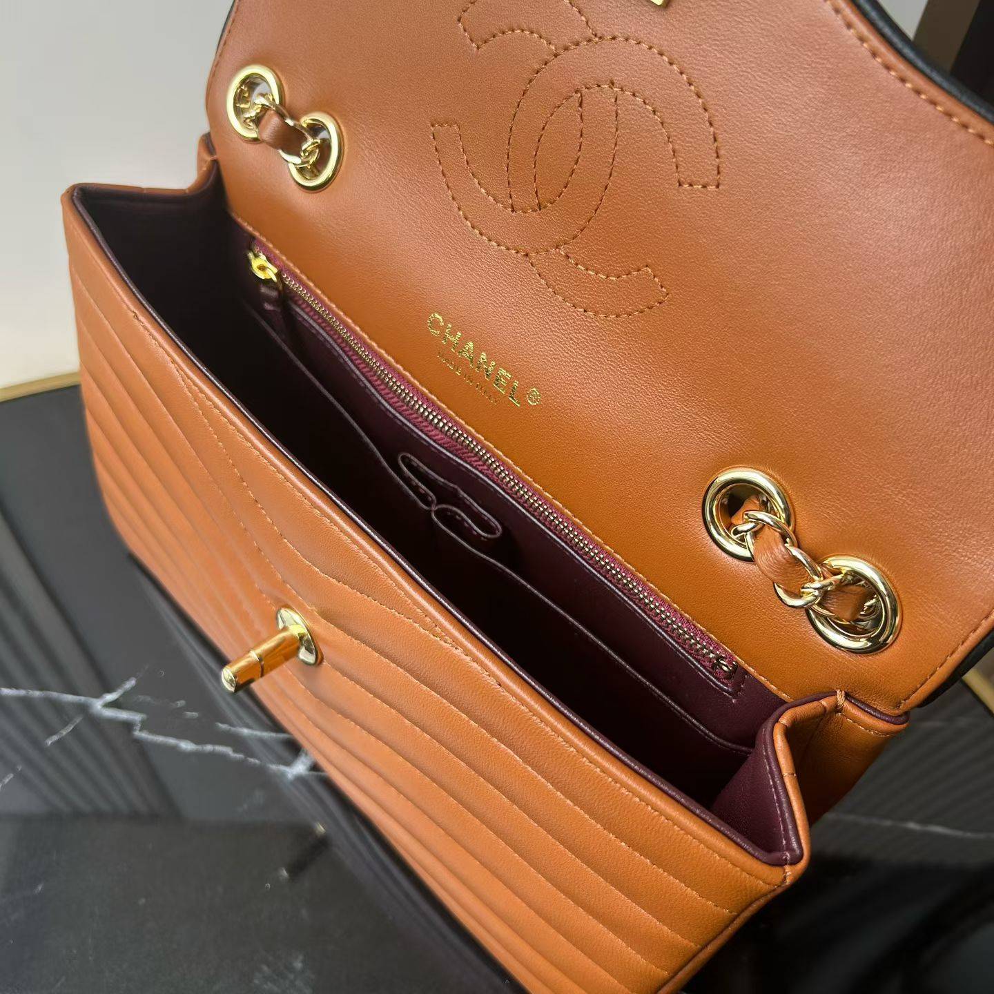 シャネル CHANEL マトラッセ チェーンショルダーバッグ キャビアスキン ブラック ゴールド金具 レディース - 画像 5