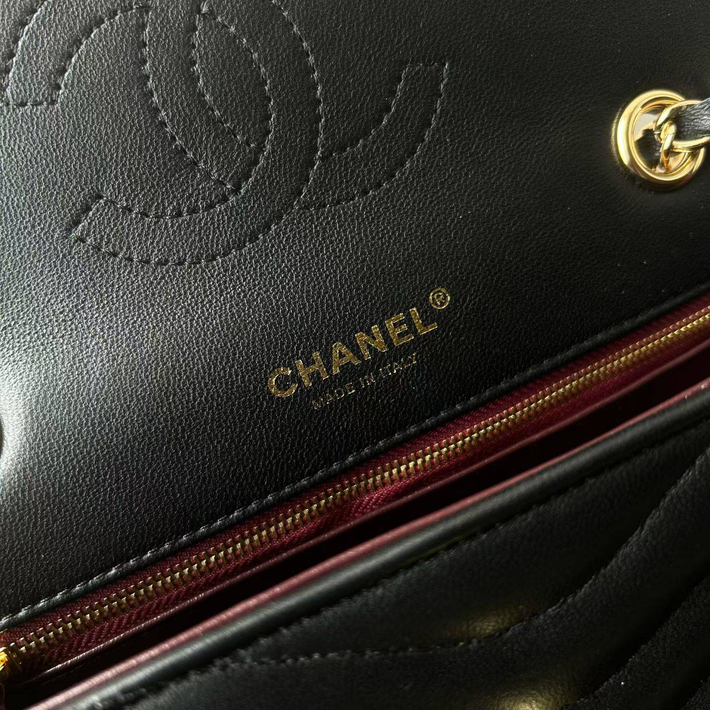 シャネル CHANEL マトラッセ チェーンショルダーバッグ キャビアスキン ブラック ゴールド金具 レディース - 画像 12