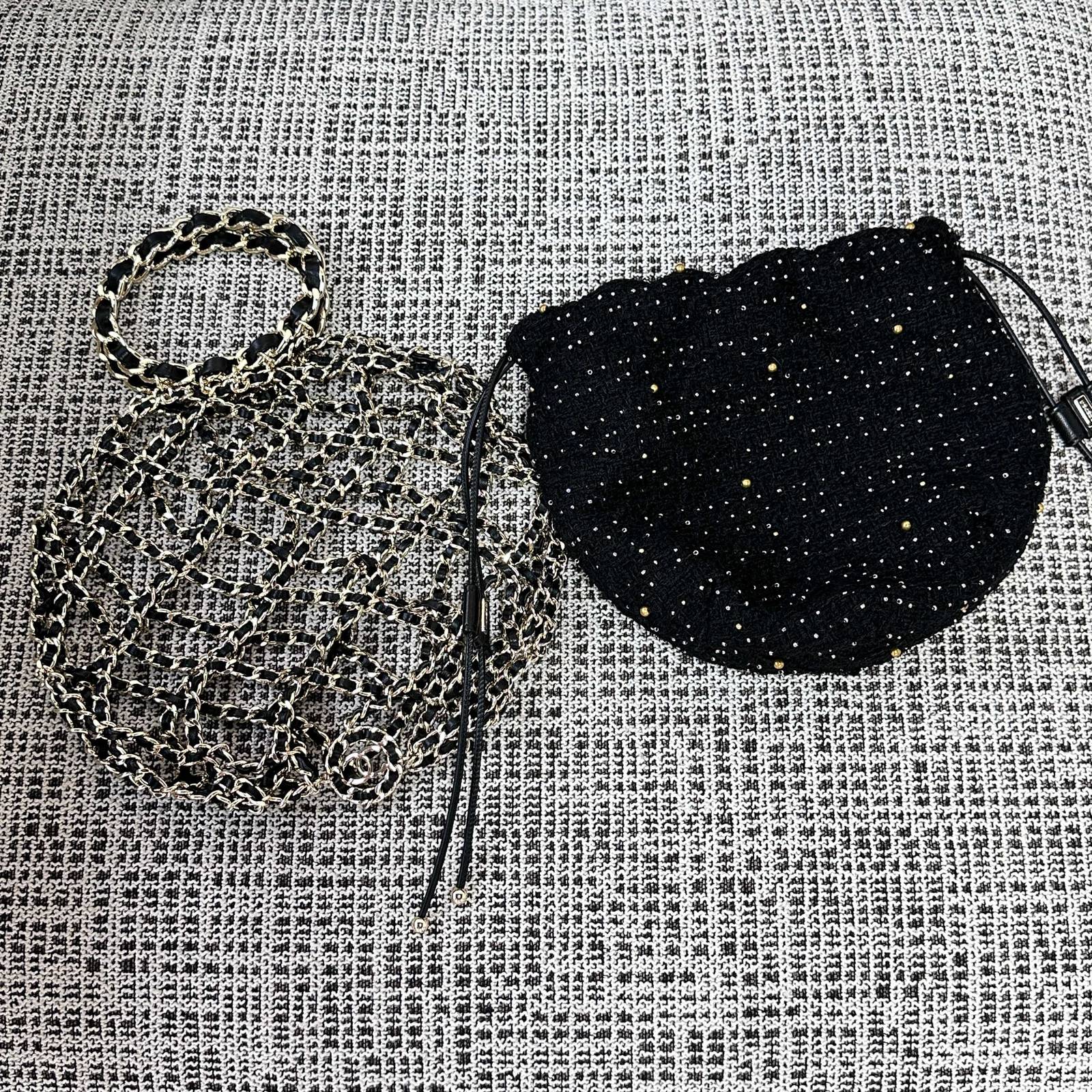 シャネル CHANEL マトラッセ キャビアスキン チェーンショルダーバッグ ブラック ゴールド金具 レディース - 画像 12