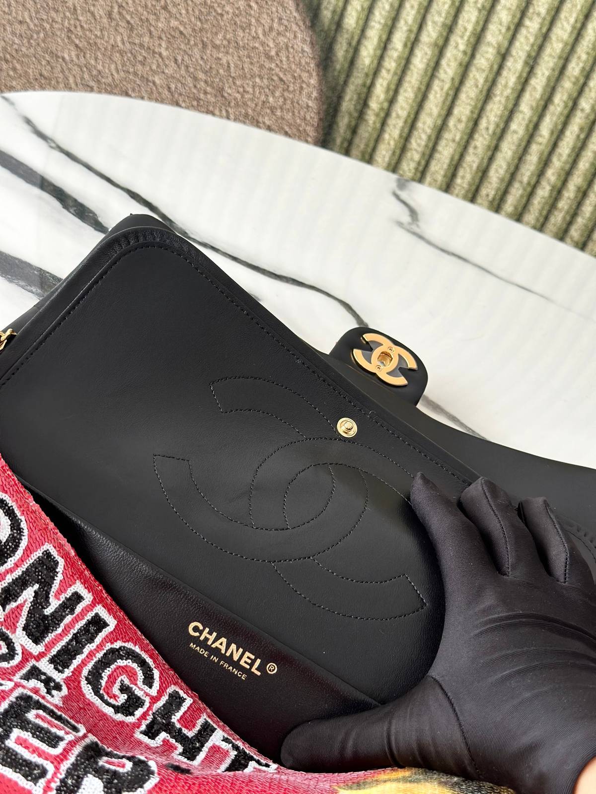 シャネル CHANEL AS6231 レッド マトラッセ チェーンショルダーバッグ ゴールド金具 ストラップ フラップバ - 画像 11