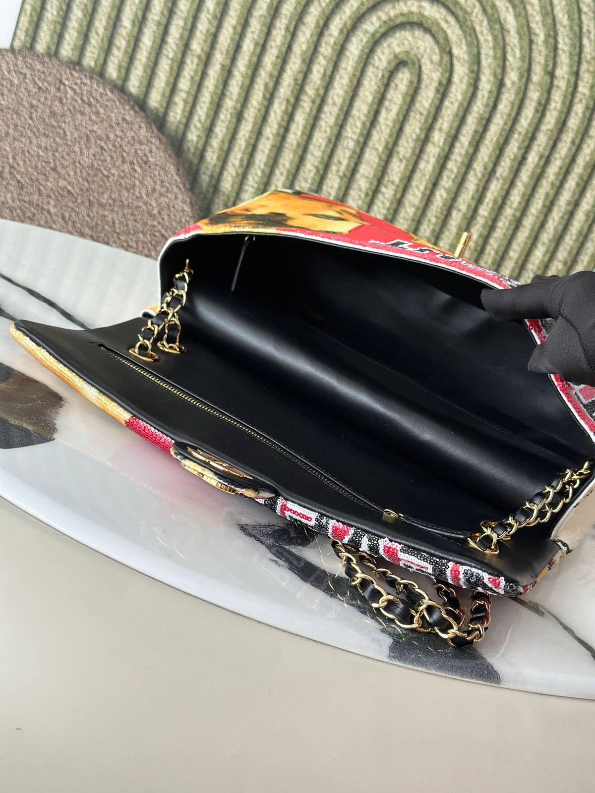 シャネル CHANEL AS6231 レッド マトラッセ チェーンショルダーバッグ ゴールド金具 ストラップ フラップバ - 画像 12