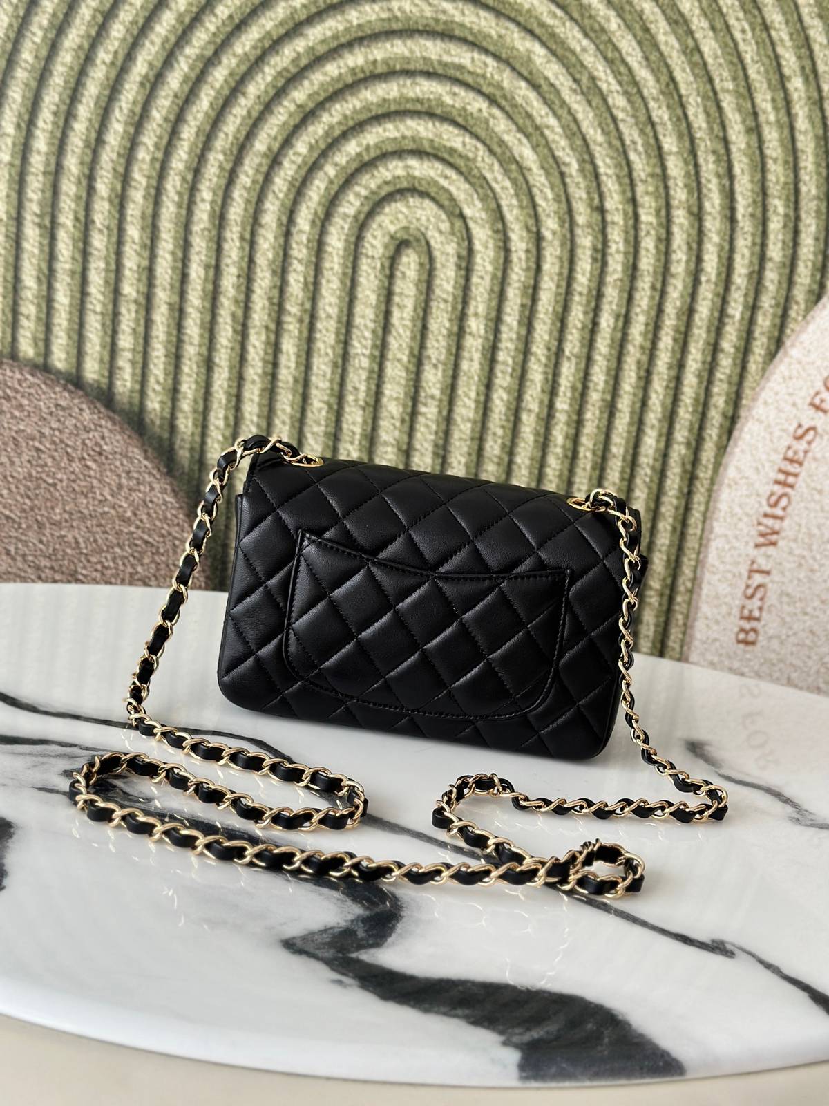 シャネル CHANEL マトラッセ ラムスキン チェーンショルダーバッグ ブラック ゴールド金具 2WAY - 画像 8