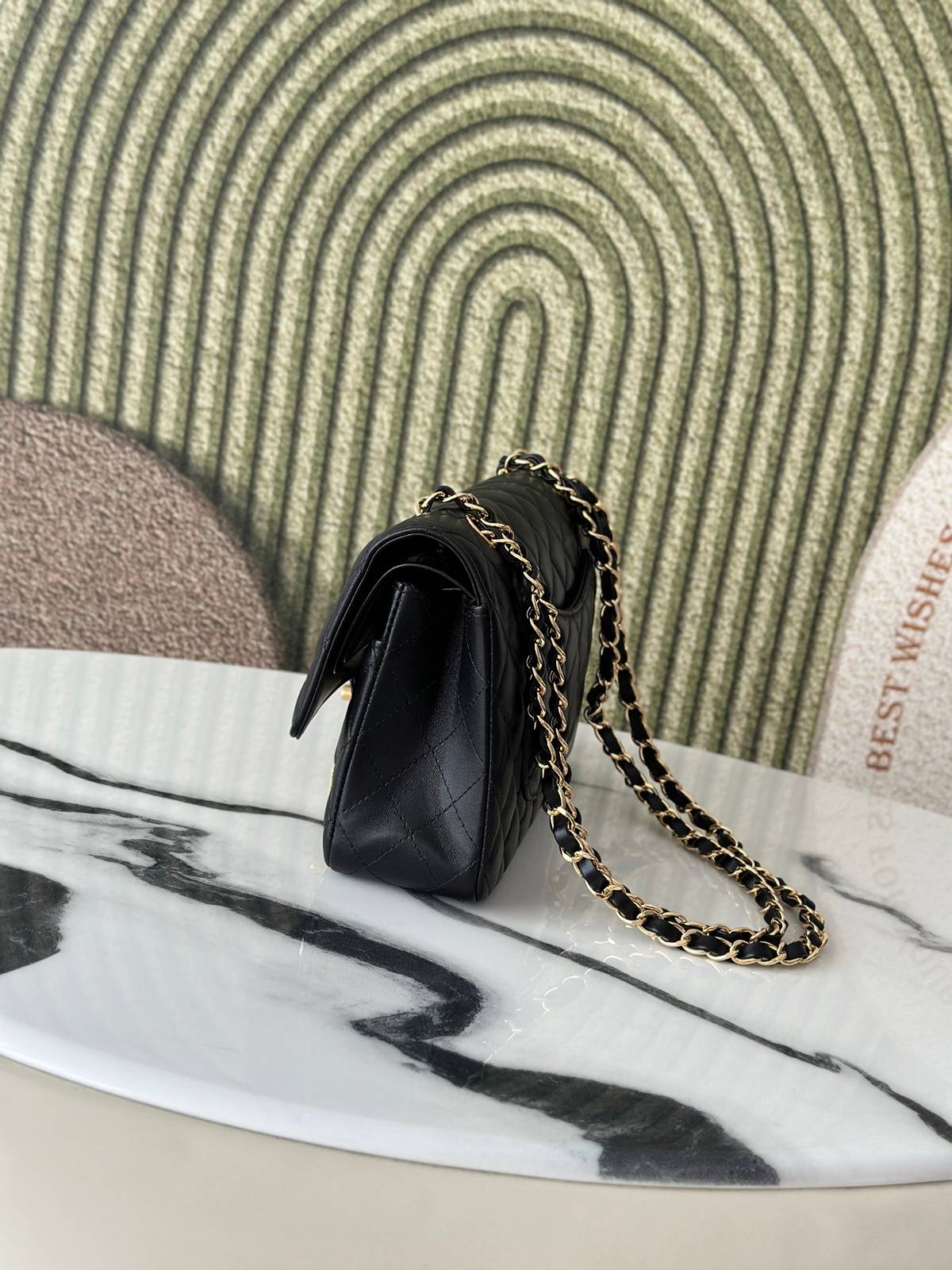 シャネル CHANEL マトラッセ ラムスキン チェーンショルダーバッグ ゴールド金具 ブラック マルチカラー - 画像 9