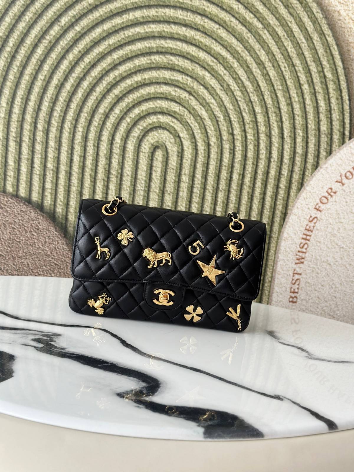 シャネル CHANEL マトラッセ ラムスキン チェーンショルダーバッグ ゴールド金具 ブラック マルチカラー - 画像 10