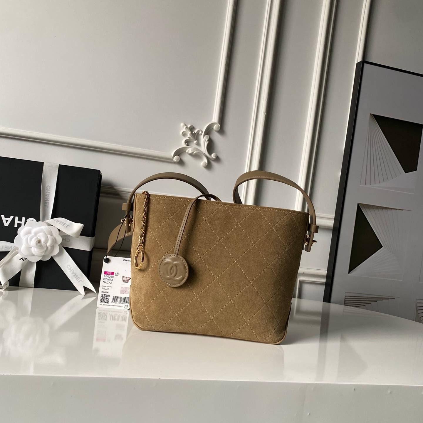 シャネル CHANEL マトラッセ ラムスキン チェーンショルダーバッグ ブラック ゴールド金具 レディース - 画像 9