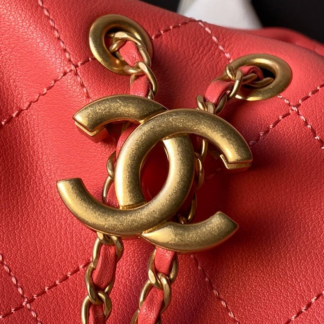 シャネル CHANEL マトラッセ ラムスキン ハンドバッグ ブラック ホワイト ゴールド金具 ファスナー開閉 - 画像 17
