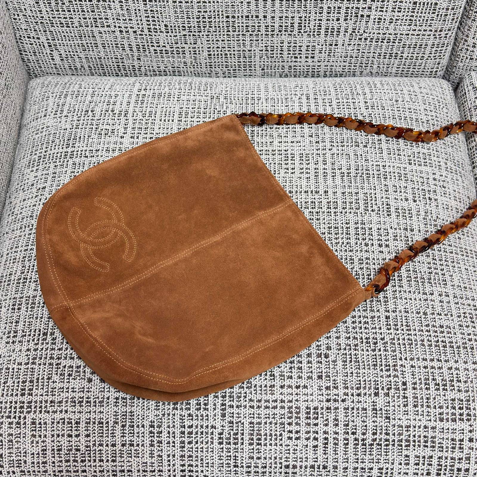 シャネル CHANEL マトラッセ ラムスキン チェーンショルダーバッグ ブラック ベージュ ブラウン ヴィンテージ ゴ - 画像 7