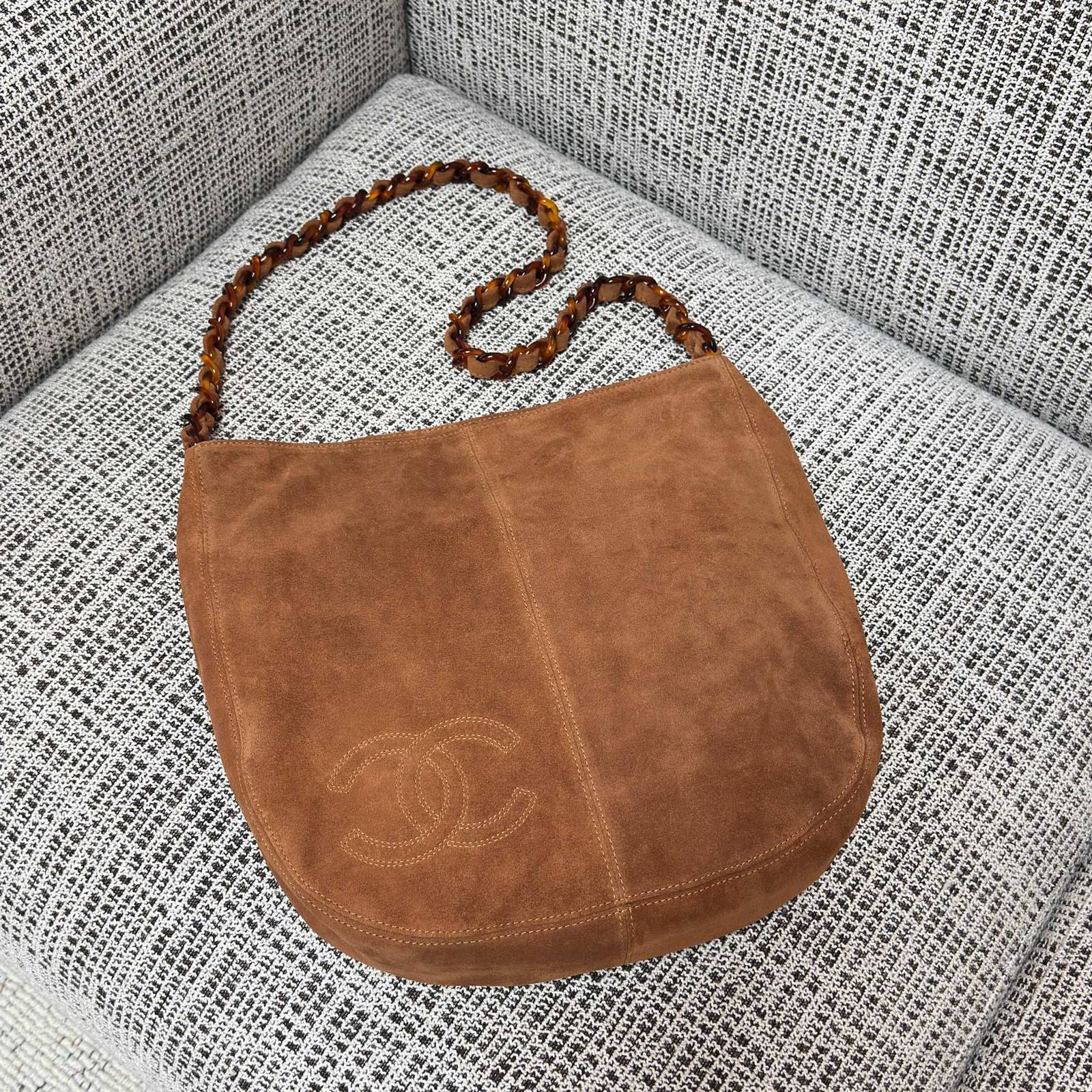 シャネル CHANEL マトラッセ ラムスキン チェーンショルダーバッグ ブラック ベージュ ブラウン ヴィンテージ ゴ - 画像 9