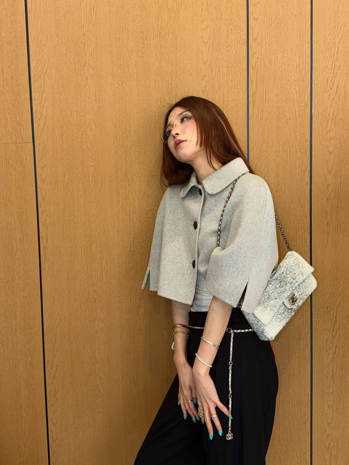 シャネル CHANEL 2424 キャビアスキン チェーンウォレット ブラック ブラック金具 ターンロック ミラー付き - 画像 16