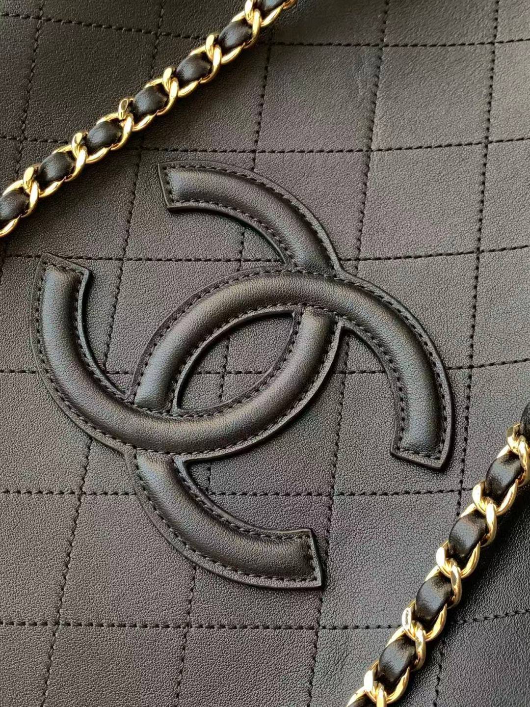 シャネル CHANEL マトラッセ チェーンショルダーバッグ キャビアスキン ゴールド金具 レディース ブラック レッド - 画像 4