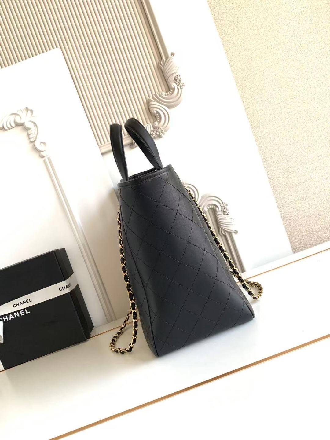 シャネル CHANEL マトラッセ チェーンショルダーバッグ キャビアスキン ゴールド金具 レディース ブラック レッド - 画像 8