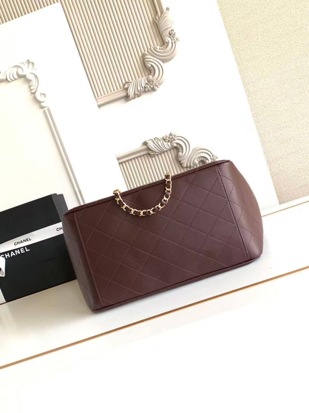 シャネル CHANEL マトラッセ チェーンショルダーバッグ キャビアスキン ゴールド金具 レディース ブラック レッド - 画像 16