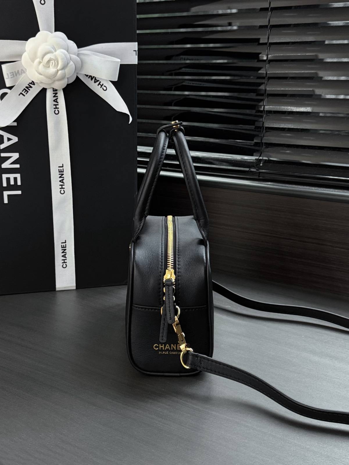 シャネル CHANEL マトラッセ ブラック ラムスキン チェーンショルダーバッグ ゴールド金具 レディース - 画像 9