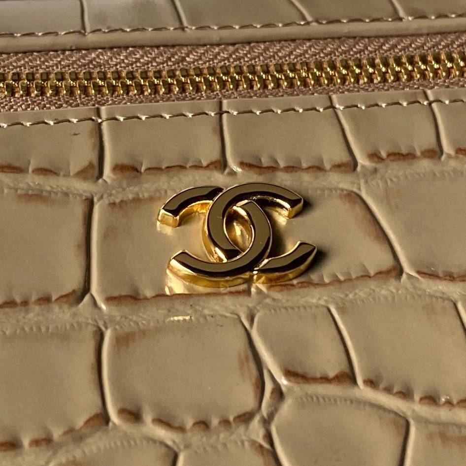 シャネル CHANEL キャビアスキン マトラッセ バニティバッグ ゴールド金具 レザー編み込みチェーン ショルダーバッ - 画像 17