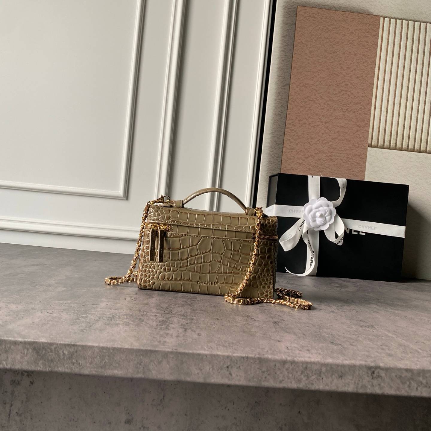 シャネル CHANEL キャビアスキン マトラッセ バニティバッグ ゴールド金具 レザー編み込みチェーン ショルダーバッ - 画像 18
