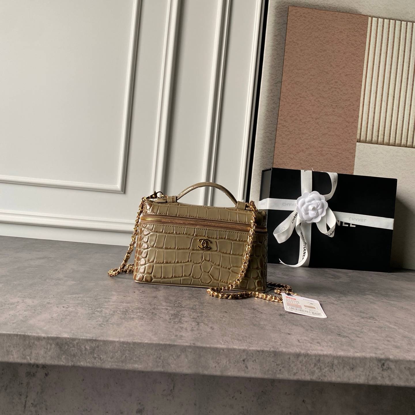 シャネル CHANEL キャビアスキン マトラッセ バニティバッグ ゴールド金具 レザー編み込みチェーン ショルダーバッ - 画像 19