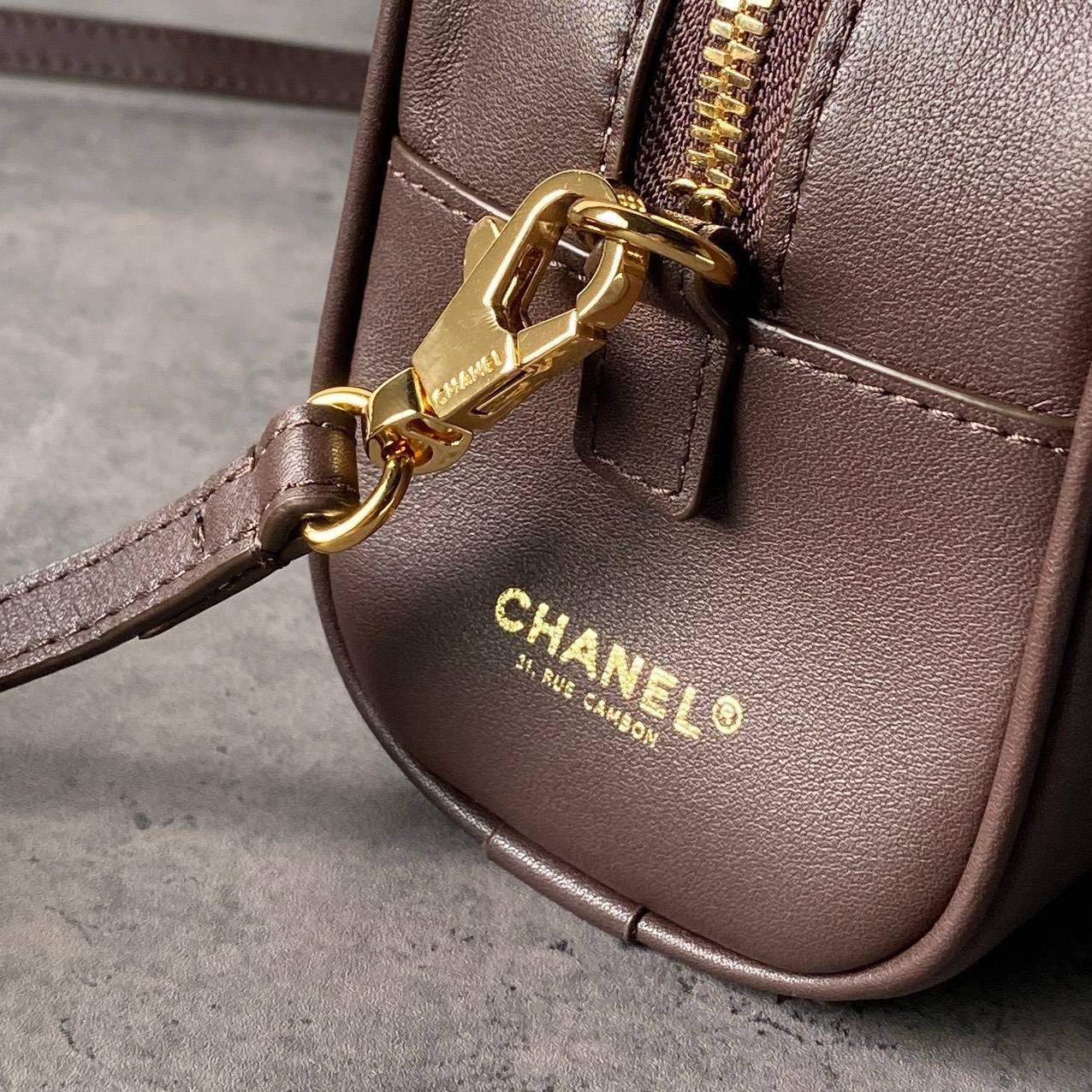 シャネル CHANEL AP5628 ミニボストンバッグ キャビアスキン ブラック ゴールド金具 ターンロック 2WAY - 画像 7