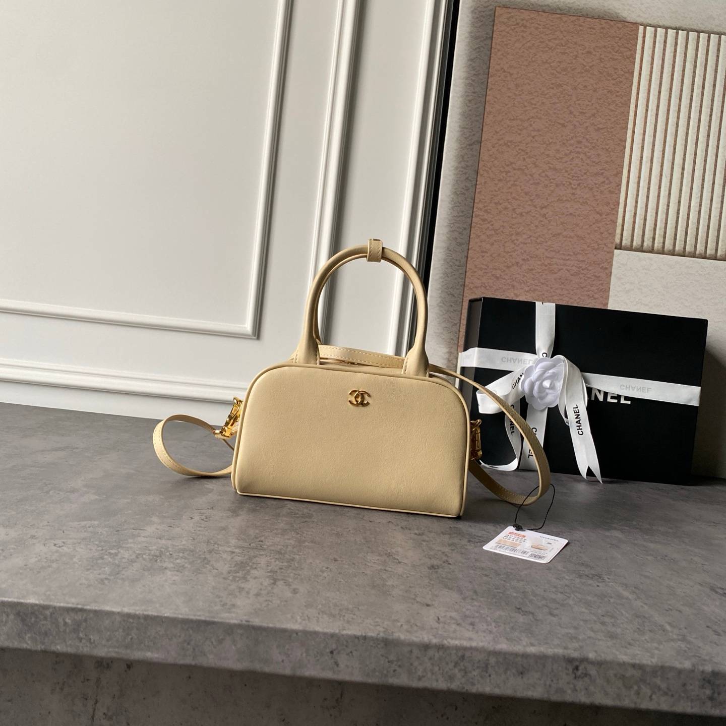 シャネル CHANEL マトラッセ ラムスキン チェーンショルダーバッグ ゴールド金具 ブラック ベージュ レディース - 画像 10