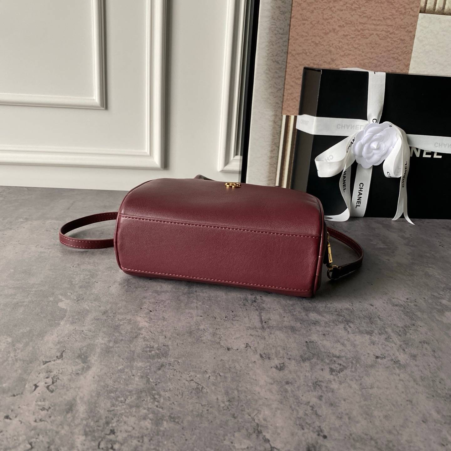 シャネル CHANEL マトラッセ ラムスキン チェーンショルダーバッグ ゴールド金具 ブラック ベージュ レディース - 画像 13