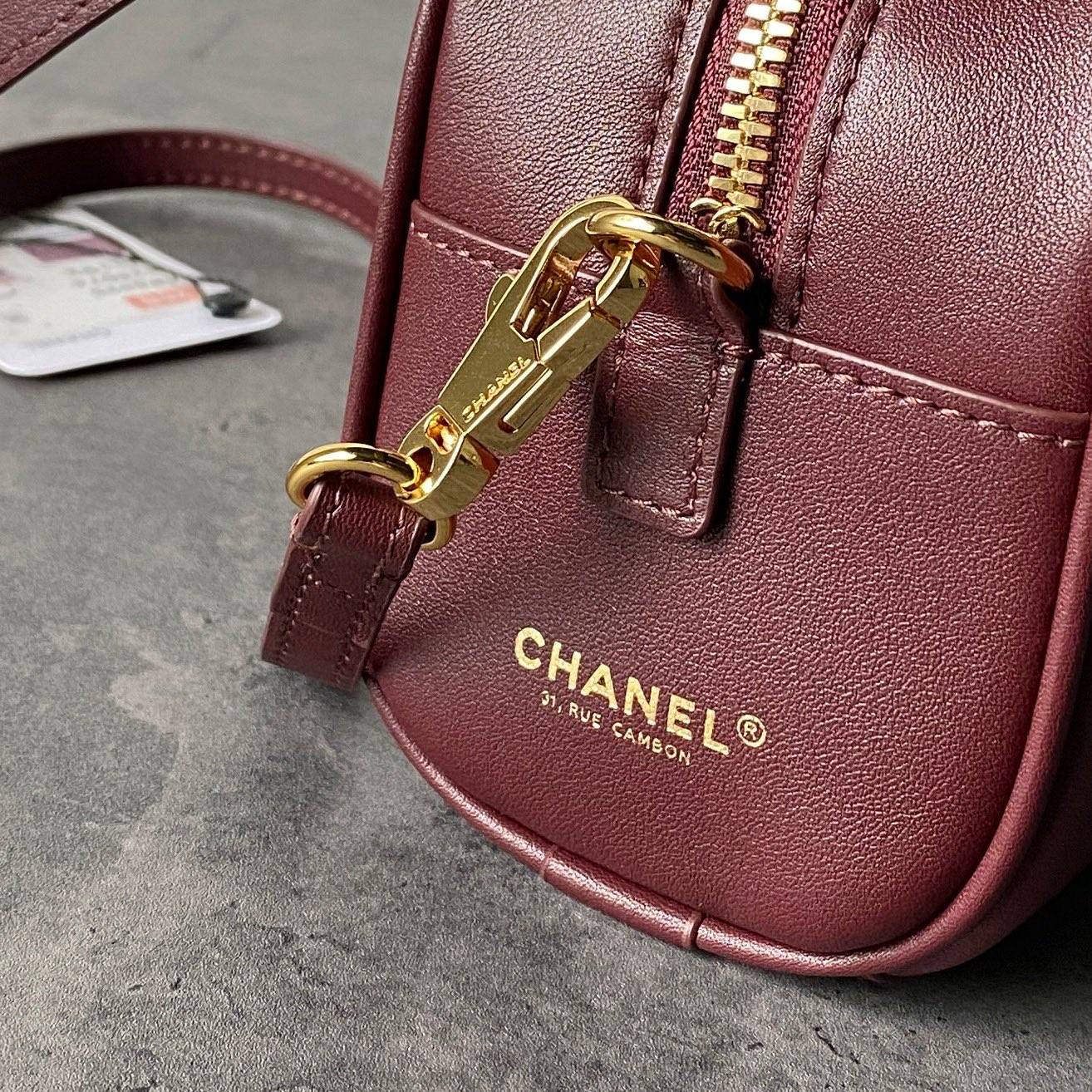 シャネル CHANEL マトラッセ ラムスキン チェーンショルダーバッグ ゴールド金具 ブラック ベージュ レディース - 画像 16