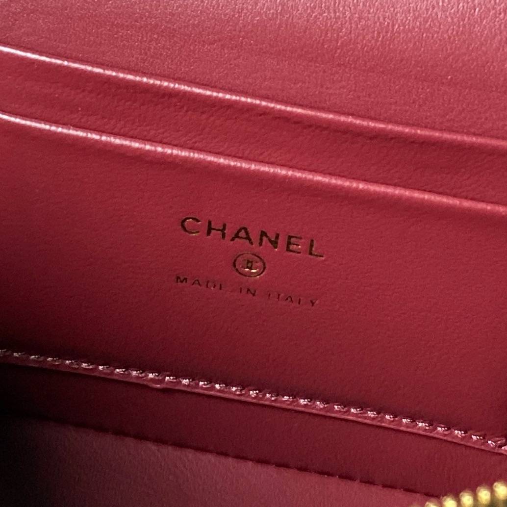 シャネル CHANEL マトラッセ チェーンショルダーバッグ キャビアスキン ヴァニティ バッグ ブラック ホワイト ベ - 画像 2