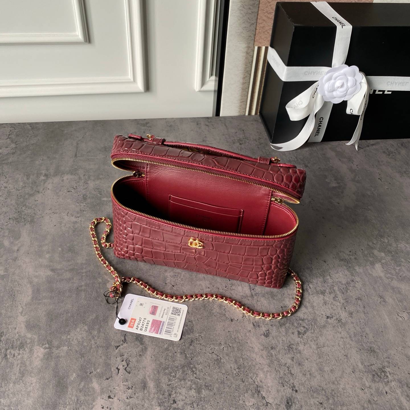 シャネル CHANEL マトラッセ チェーンショルダーバッグ キャビアスキン ヴァニティ バッグ ブラック ホワイト ベ - 画像 13