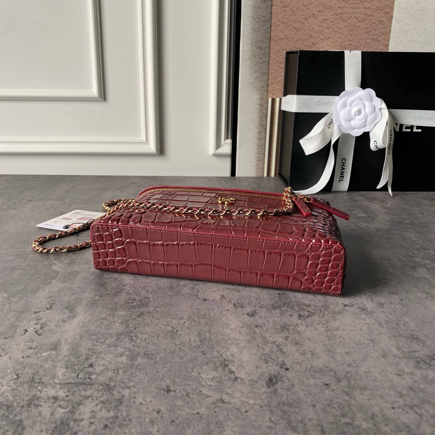 シャネル CHANEL マトラッセ チェーンショルダーバッグ キャビアスキン ヴァニティ バッグ ブラック ホワイト ベ - 画像 15