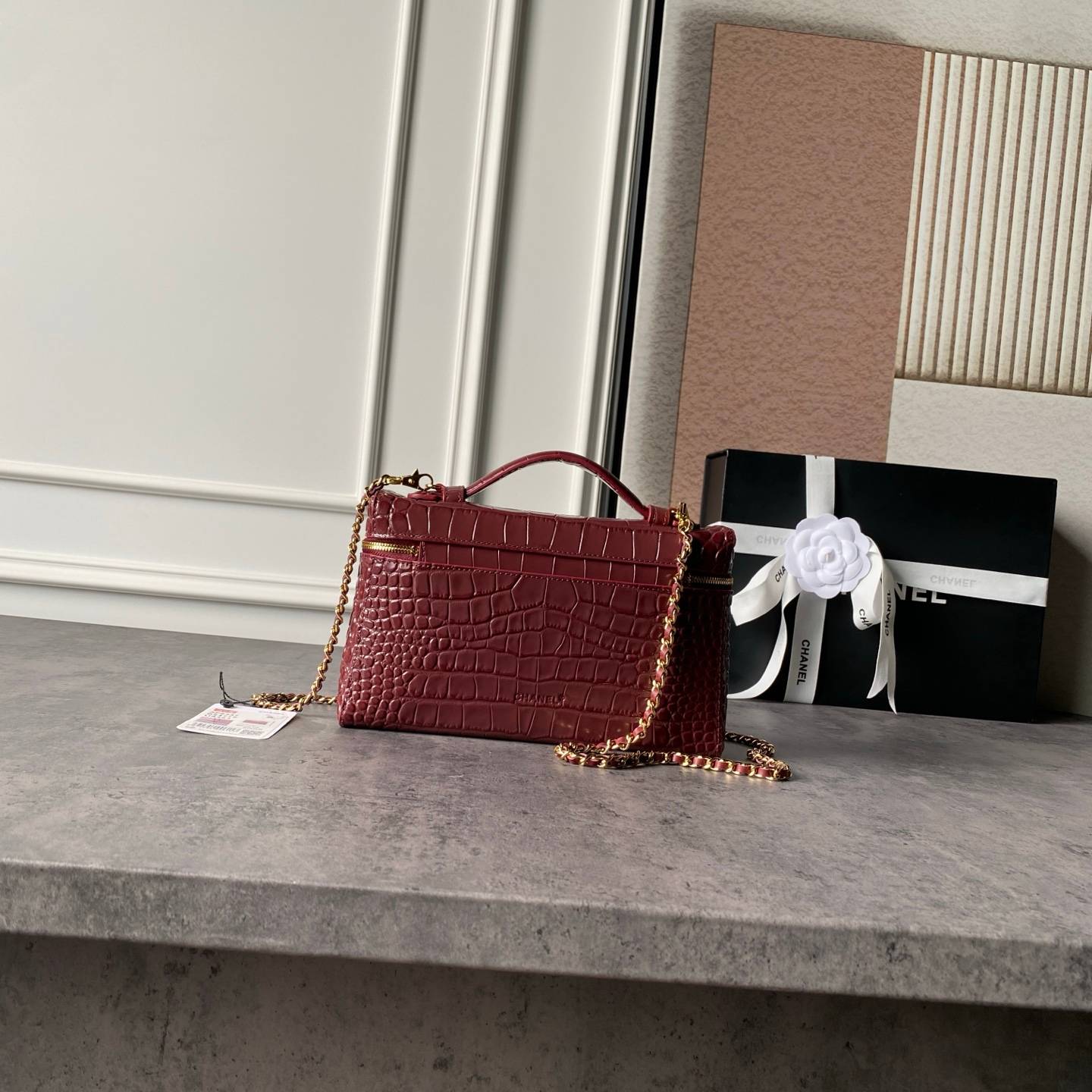 シャネル CHANEL マトラッセ チェーンショルダーバッグ キャビアスキン ヴァニティ バッグ ブラック ホワイト ベ - 画像 18