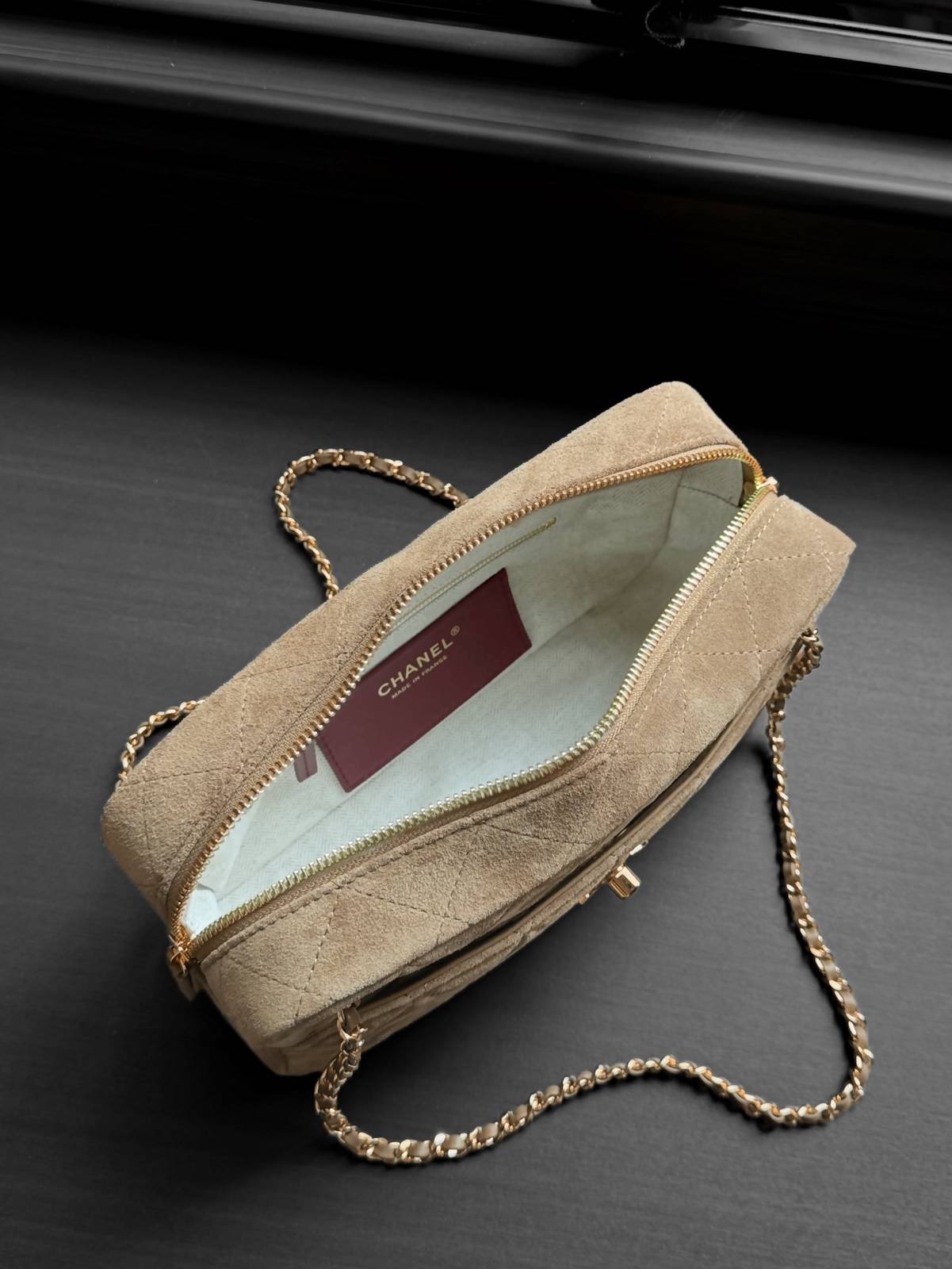 シャネル CHANEL マトラッセ ラムスキン チェーンショルダーバッグ ベージュ ゴールド金具 レディース - 画像 4