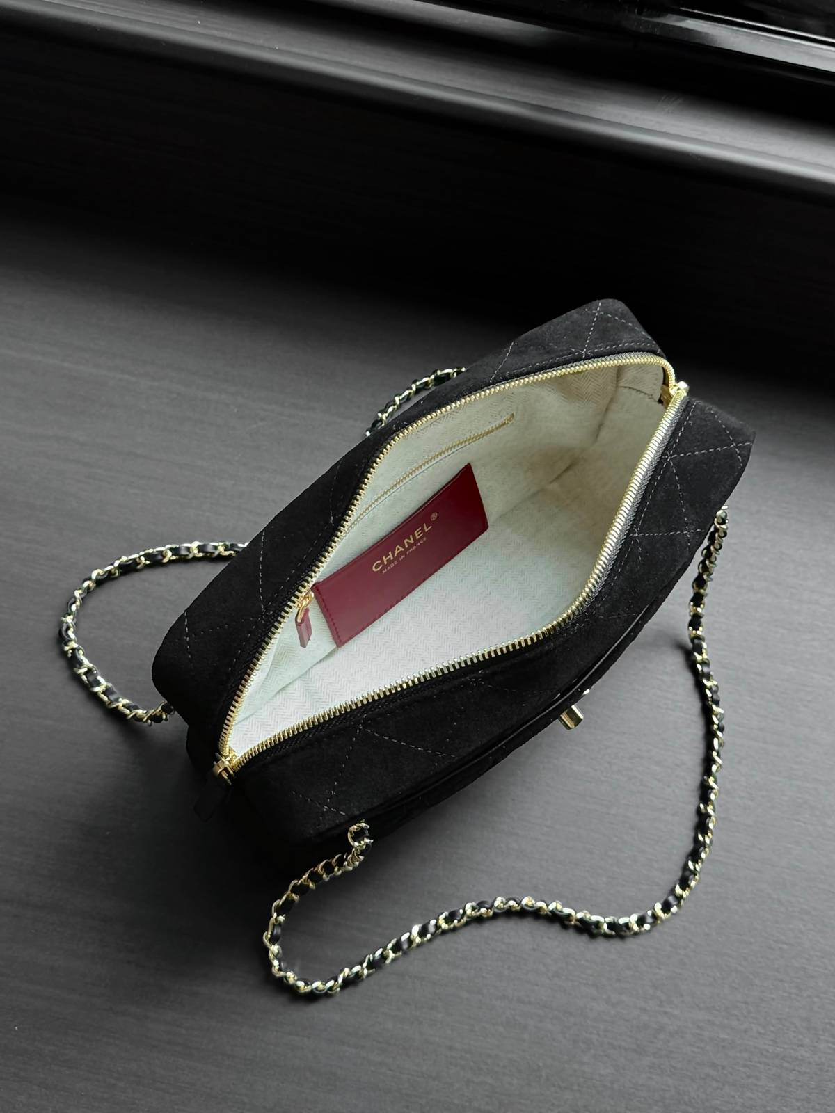 シャネル CHANEL マトラッセ ラムスキン チェーンショルダーバッグ ベージュ ゴールド金具 レディース - 画像 13