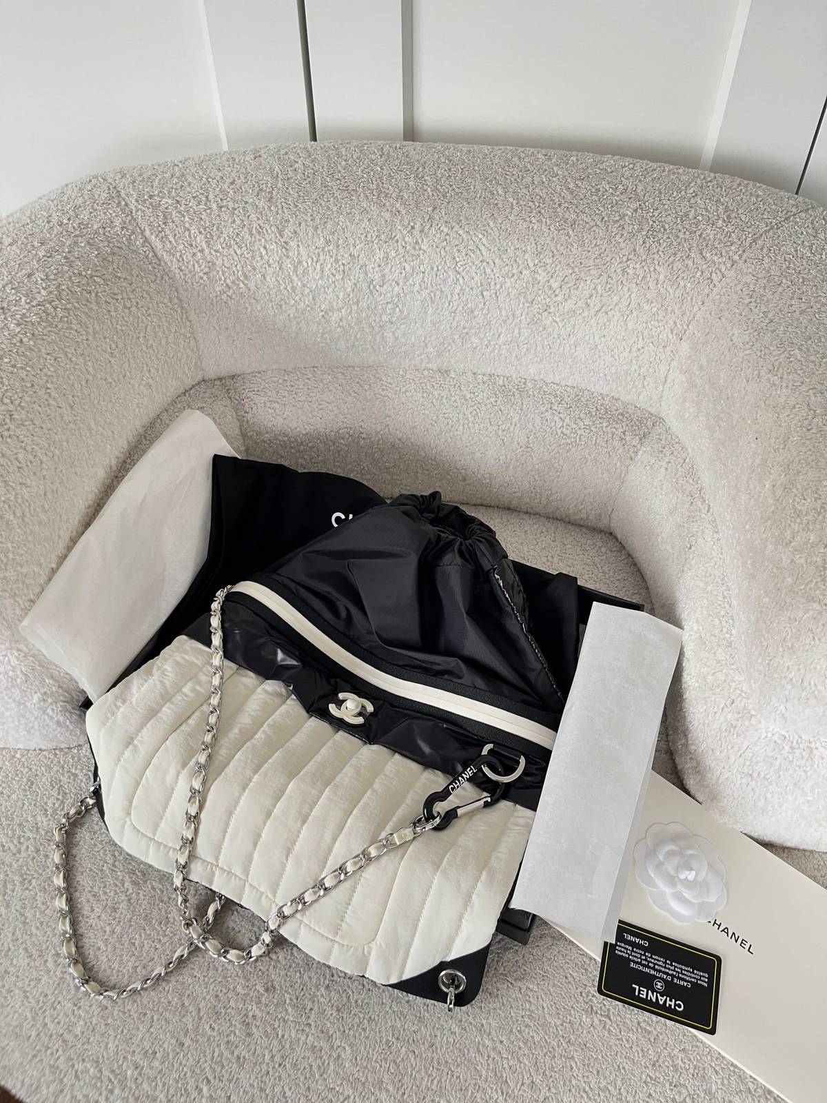 シャネル CHANEL マトラッセ リュック バックパック ブラック ゴールド金具 ファスナー開閉 レザー編み込みチェー - 画像 8