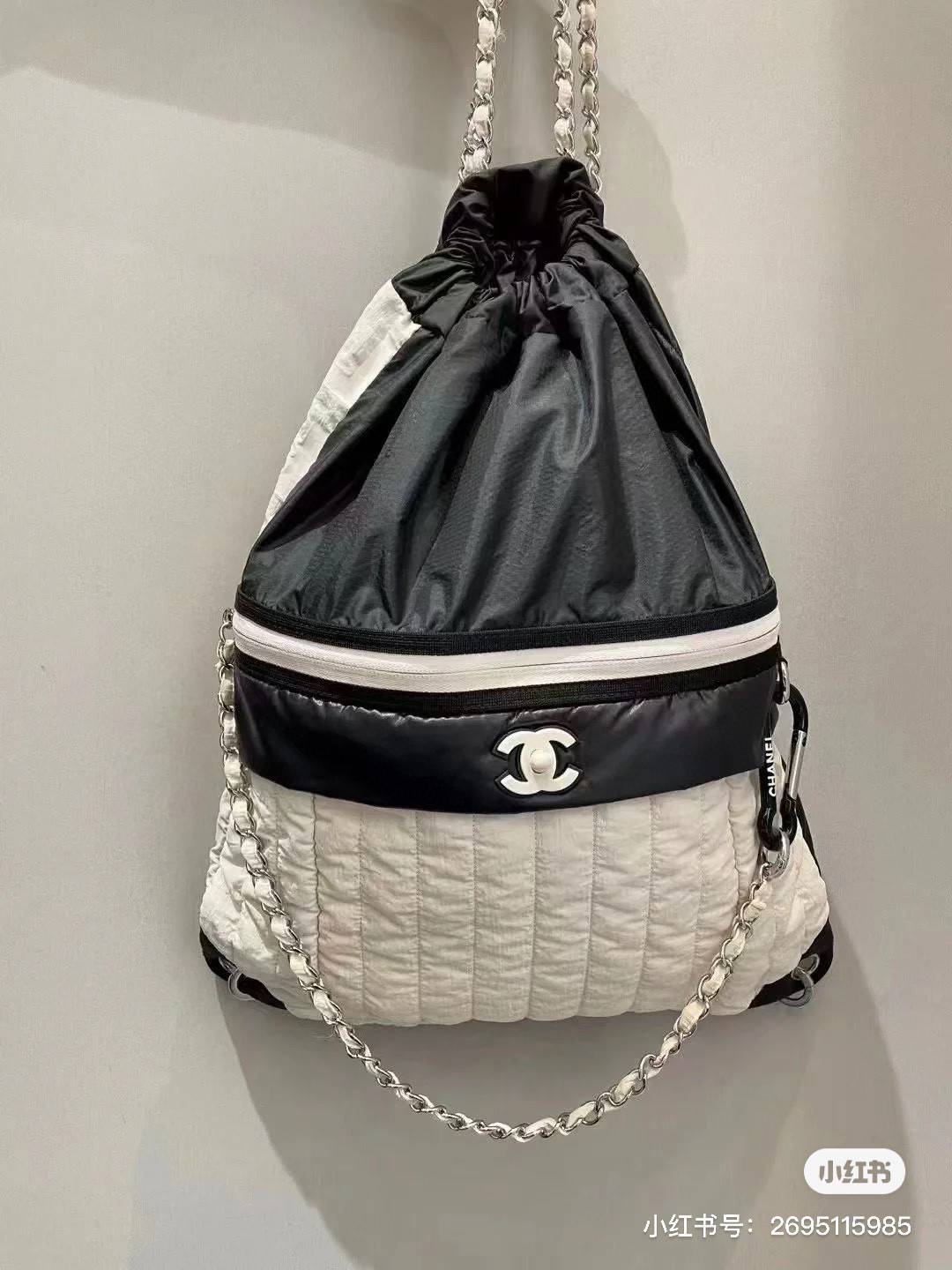 シャネル CHANEL マトラッセ リュック バックパック ブラック ゴールド金具 ファスナー開閉 レザー編み込みチェー - 画像 14