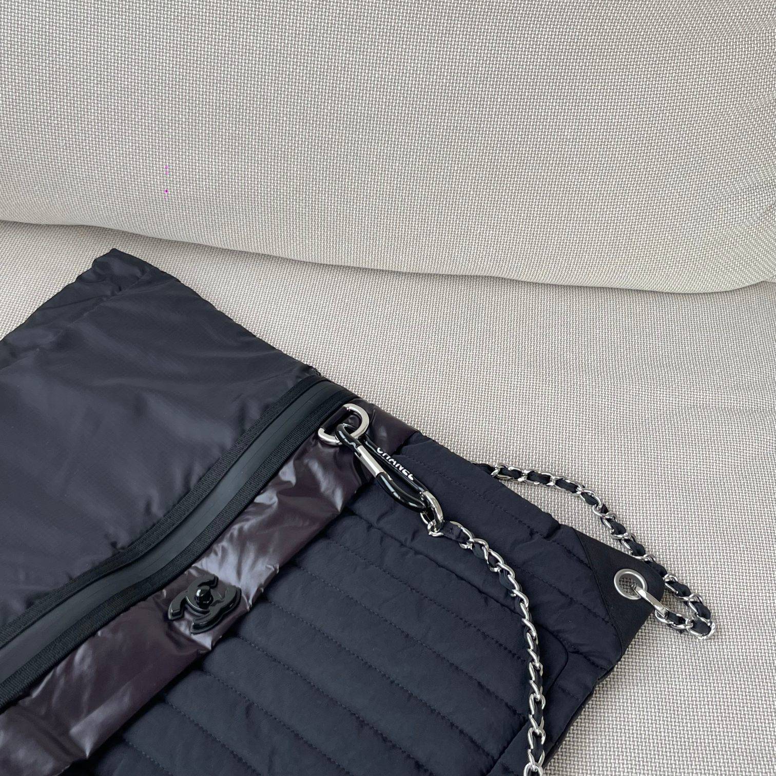 シャネル CHANEL マトラッセ リュック バックパック ブラック ゴールド金具 ファスナー開閉 レザー編み込みチェー - 画像 20