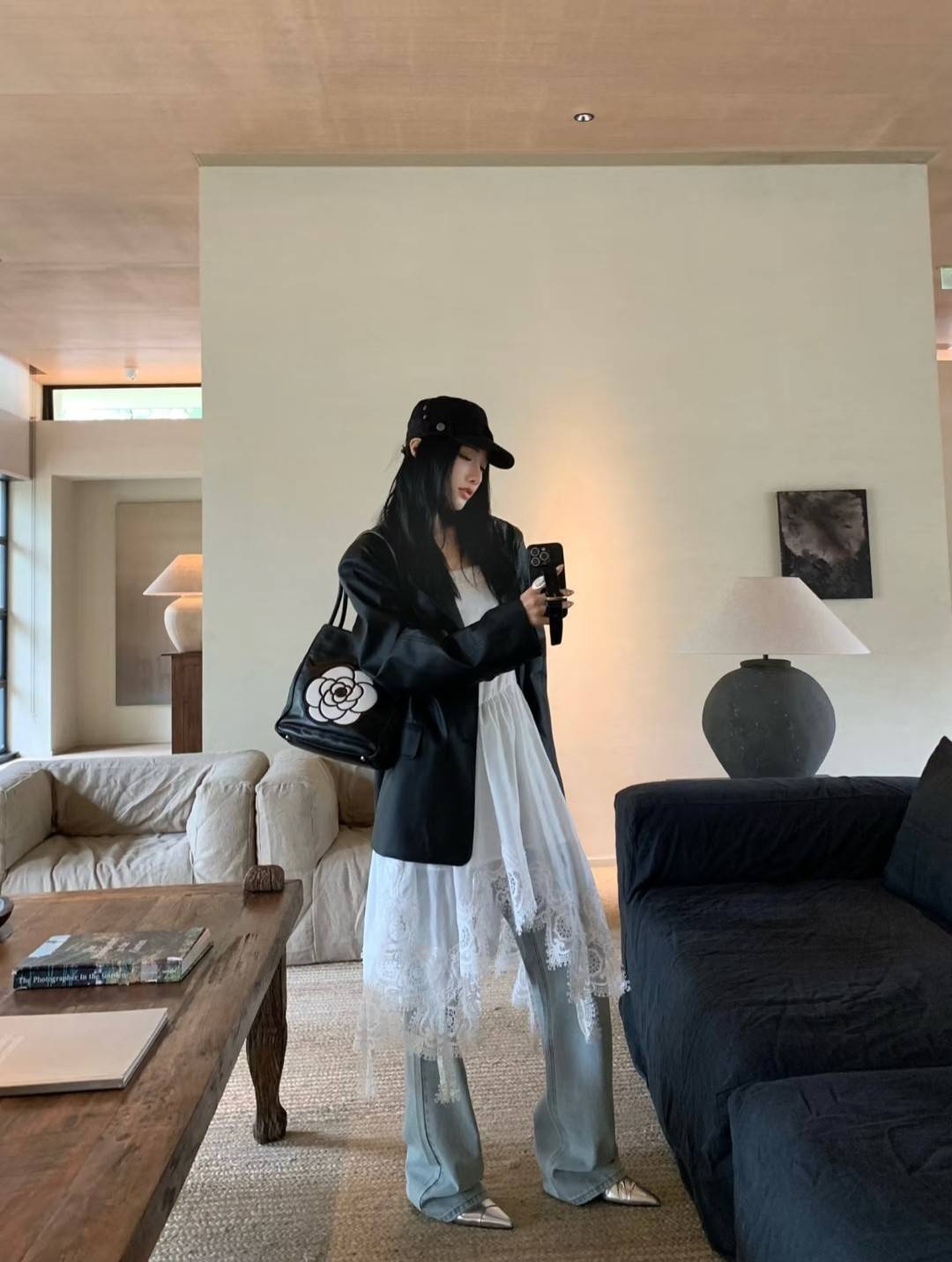 シャネル CHANEL ブラック マトラッセ ロゴ キャビアスキン トートバッグ ゴールド金具 ターンロック レディース - 画像 13