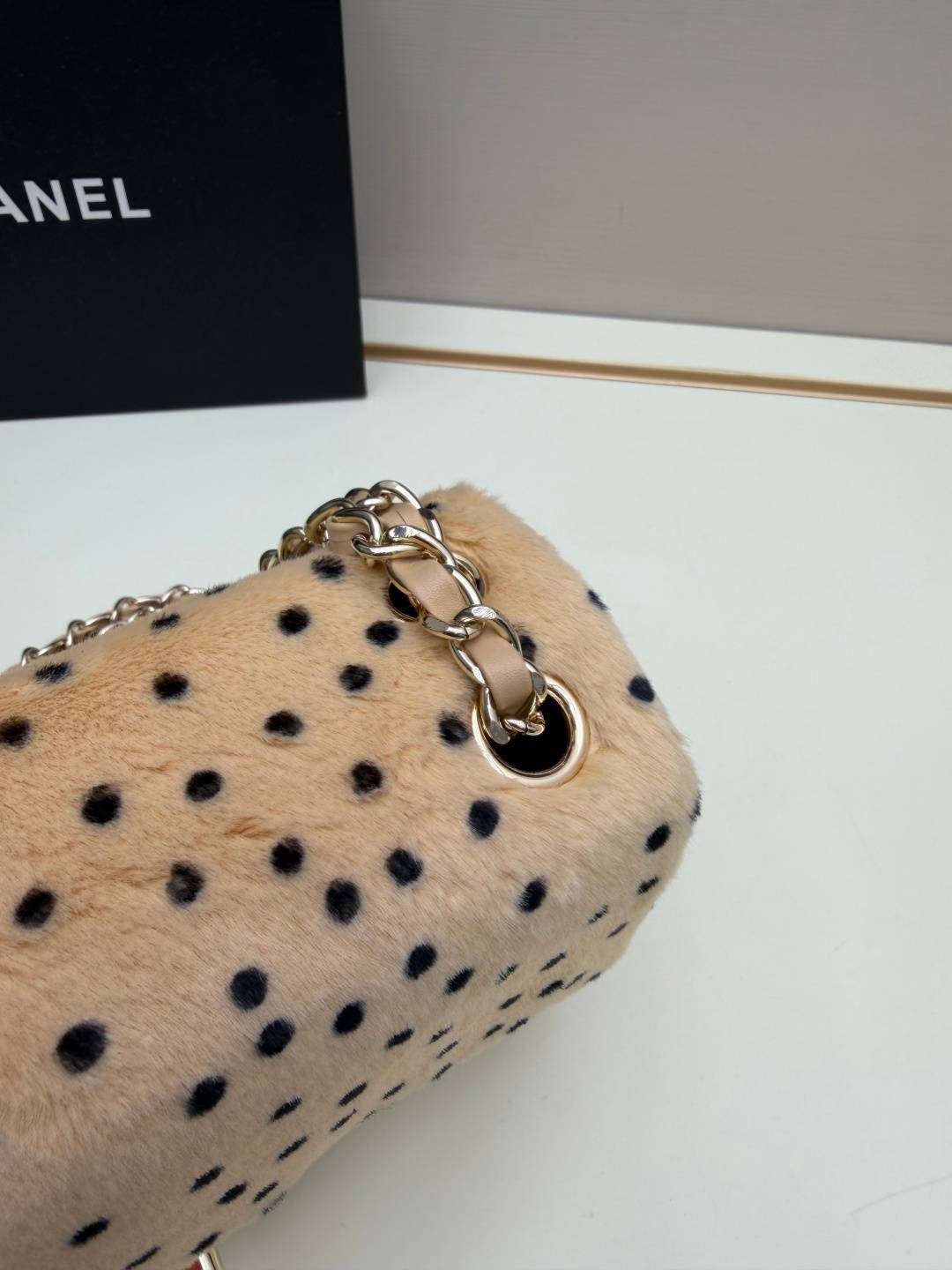 シャネル 071 マトラッセ ボーダーレザー チェーンショルダーバッグ レディース ブラック金具 ミュールレザー - 画像 4