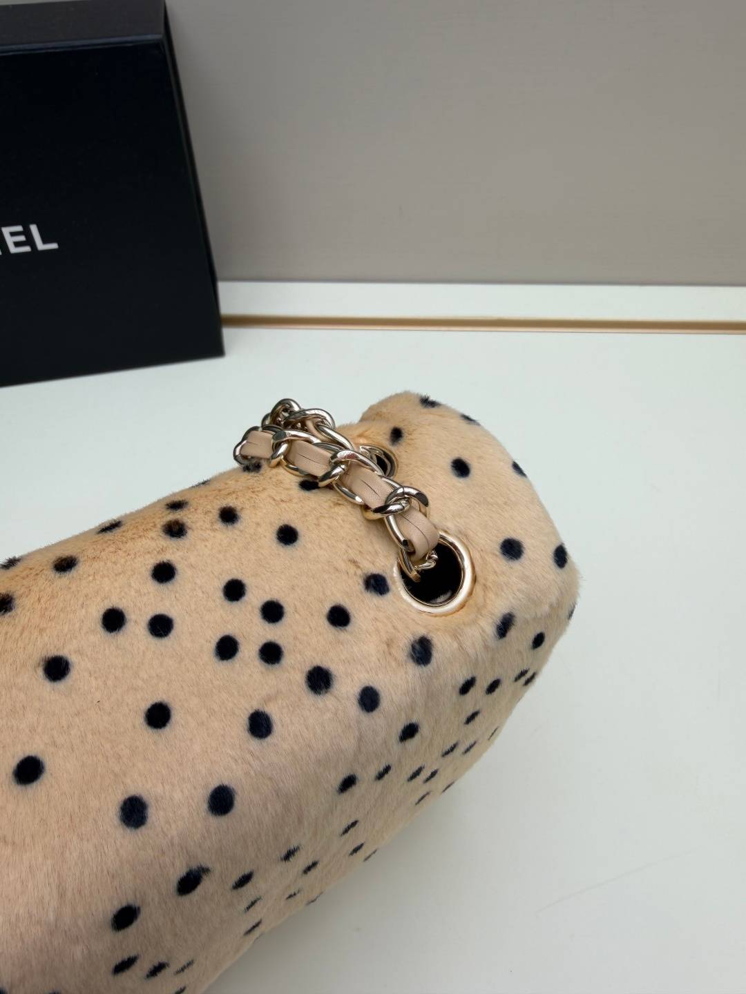 シャネル 071 マトラッセ ボーダーレザー チェーンショルダーバッグ レディース ブラック金具 ミュールレザー - 画像 11
